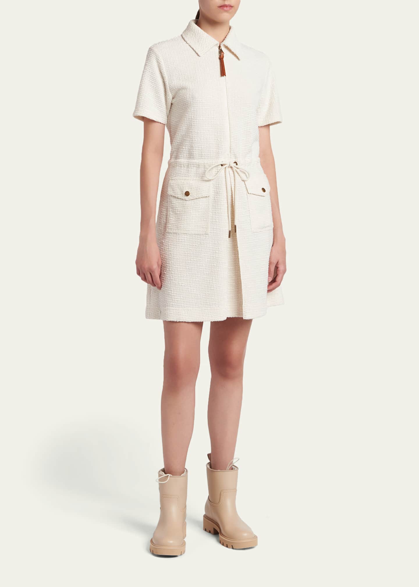 moncler shirt dress White Ivory Floral Knee Length Shirt Dress - Dresses for Women