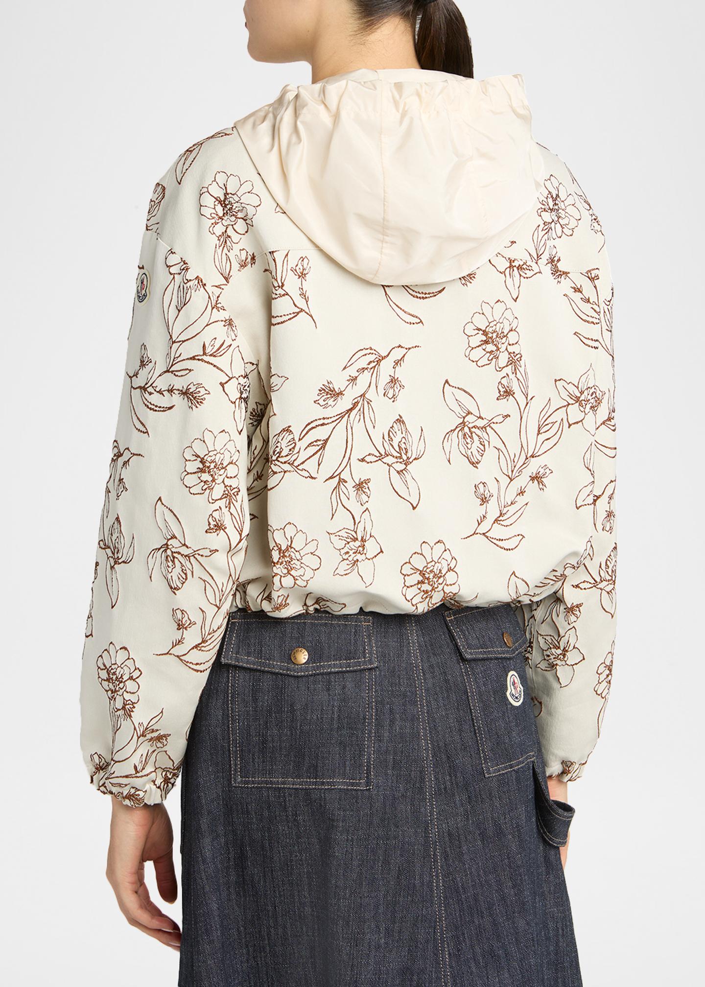 Moncler Nepeta Hooded Floral Print Jacket - Bergdorf Goodman