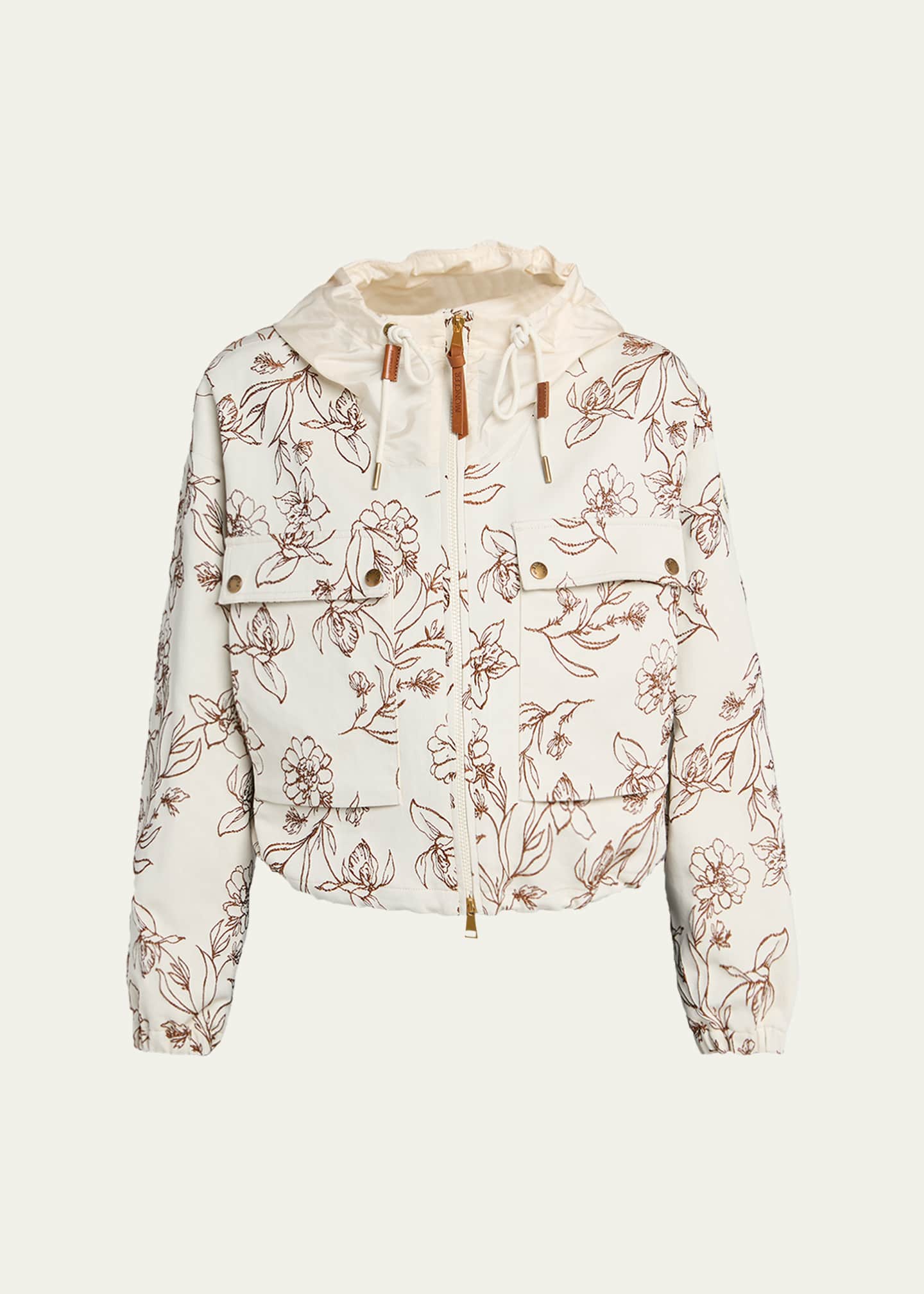 Moncler Nepeta Hooded Floral Print Jacket - Bergdorf Goodman