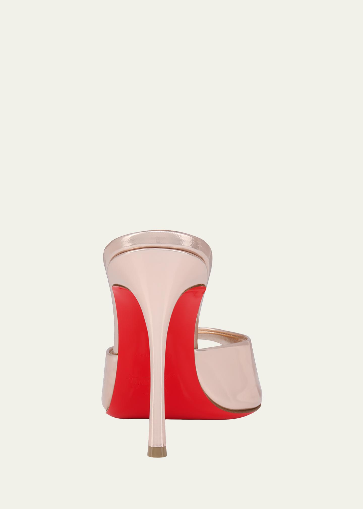 Christian Louboutin 100mm Me Dolly Metallic Leather Slide Sandals