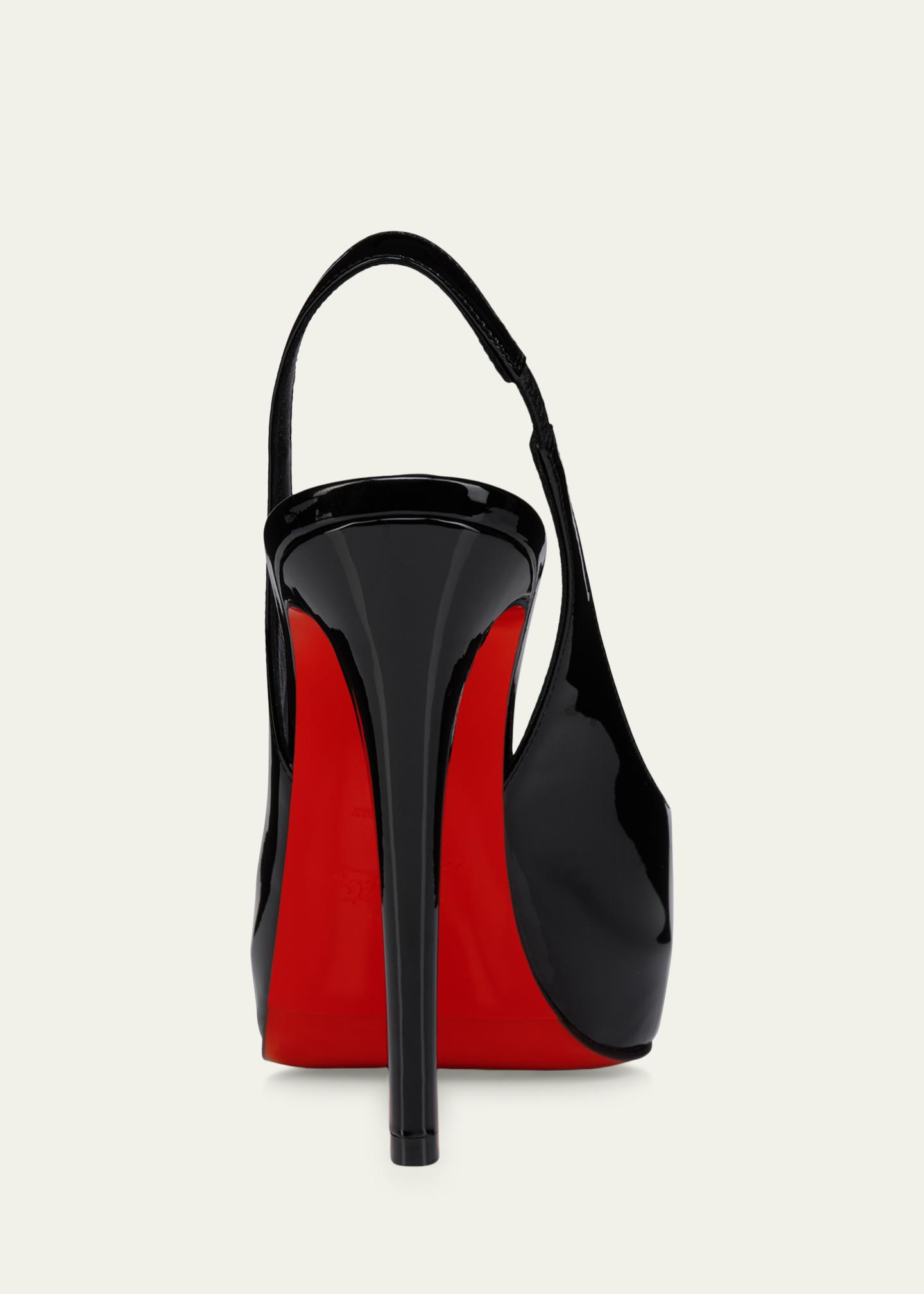 Christian Louboutin 120mm Lady Fanny Patent Leather Peep-Toe Pumps