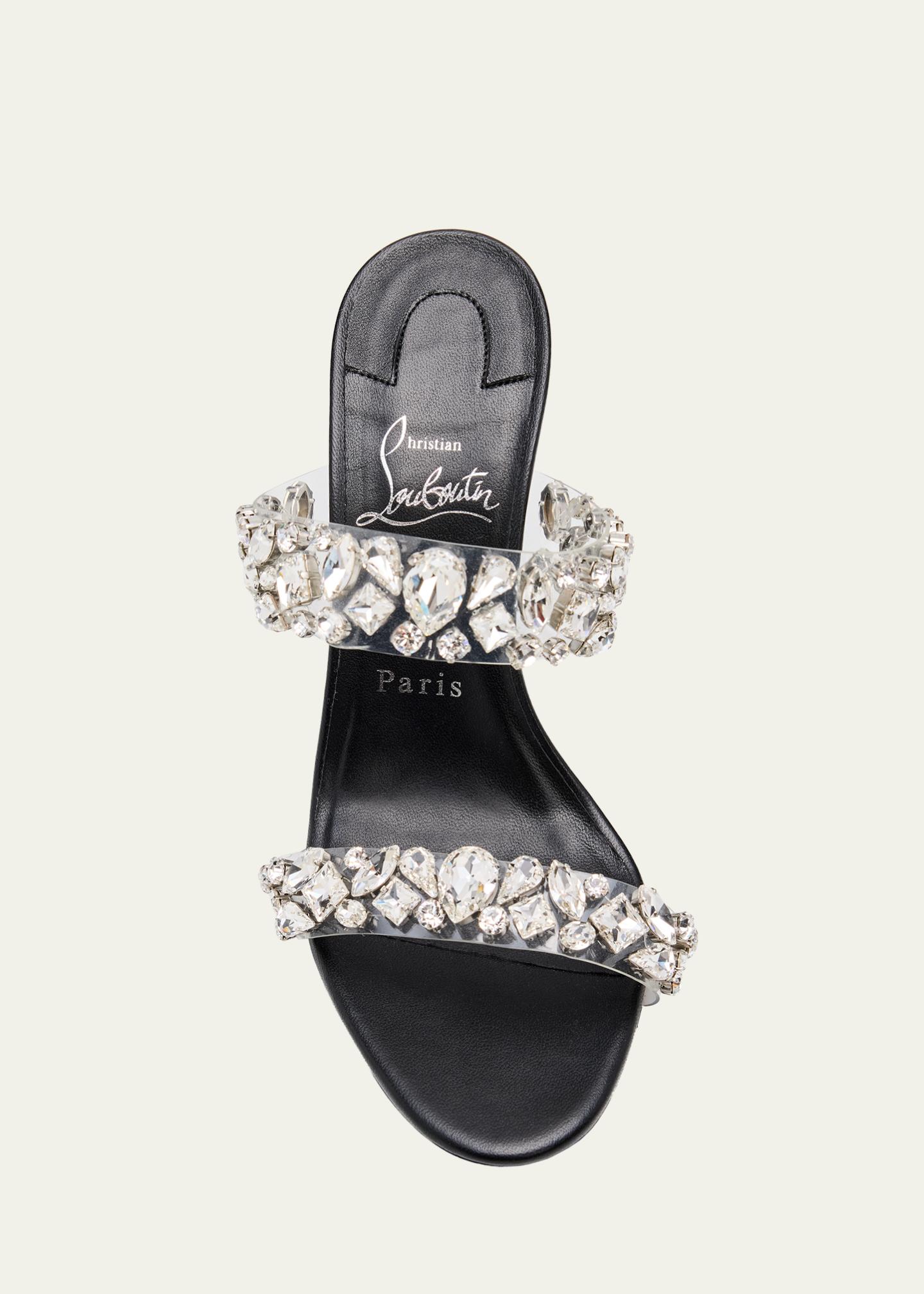 Christian Louboutin 100mm Solo Zee Embellished Leather Wedge