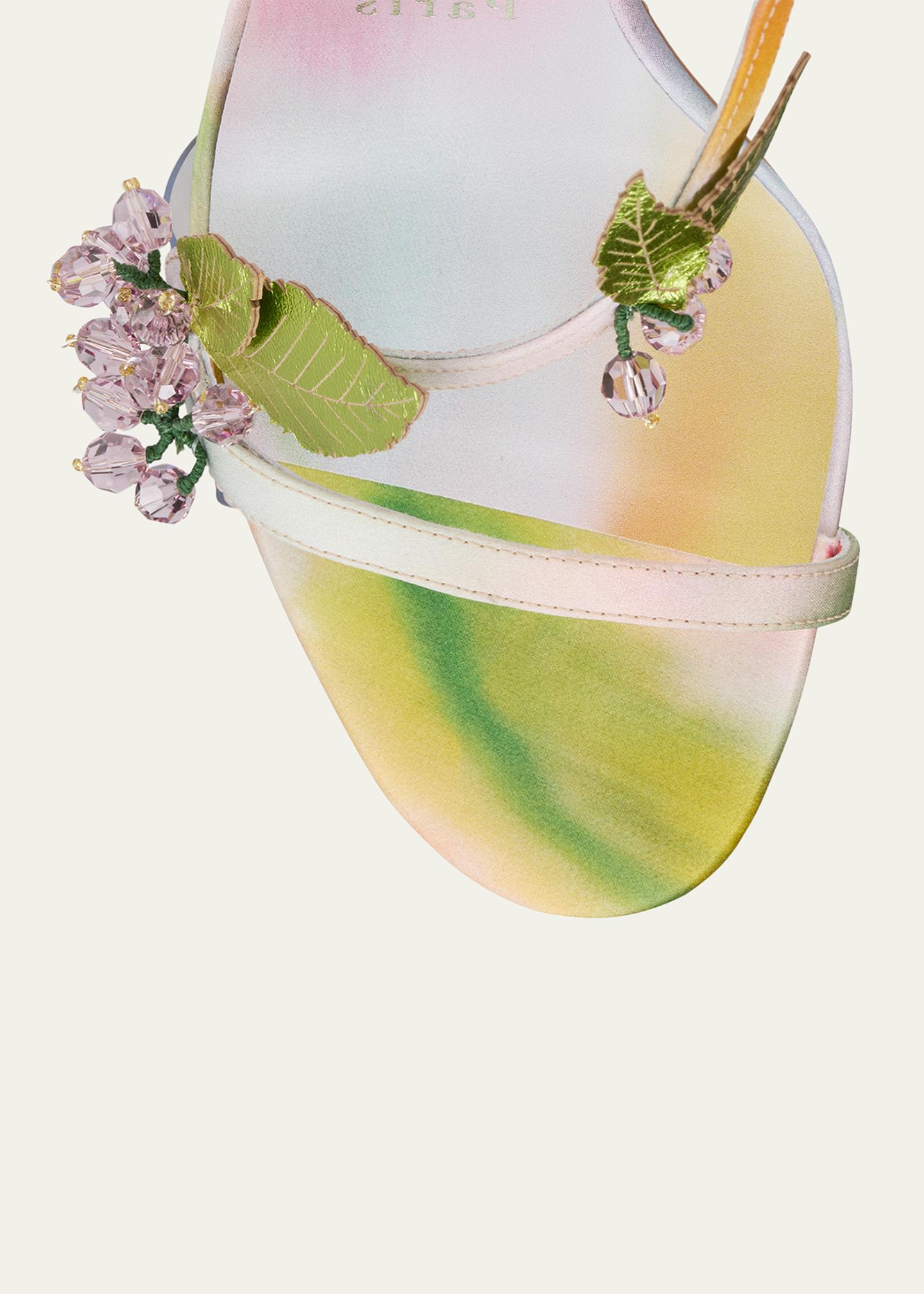 Christian Louboutin 100mm Rosa Fruit Embellished Satin Sandals