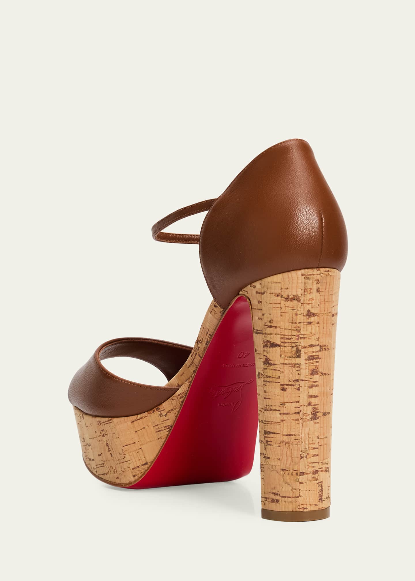 Christian Louboutin 130mm Sandaloo Leather Platform Sandals