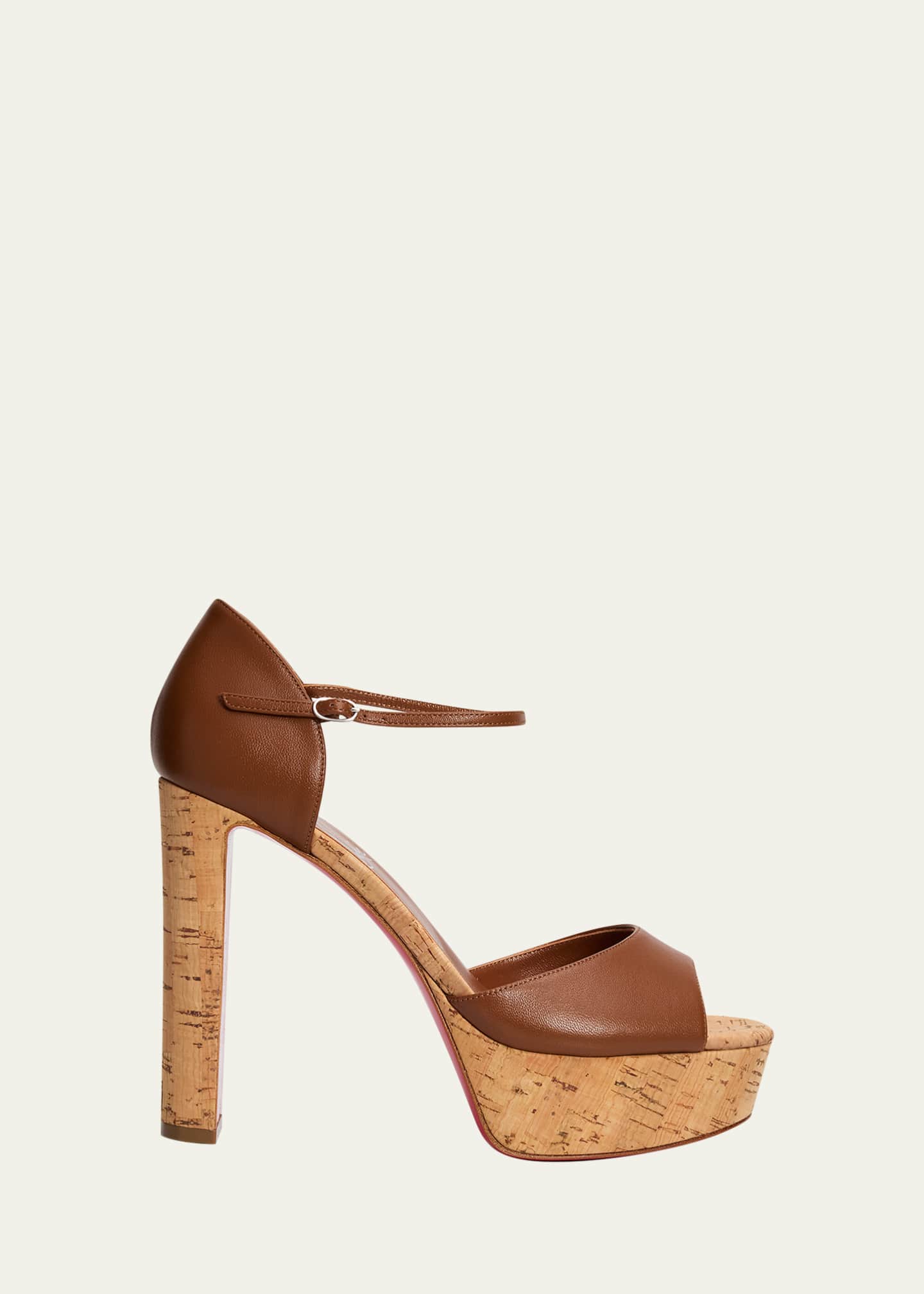 Christian Louboutin 130mm Sandaloo Leather Platform Sandals