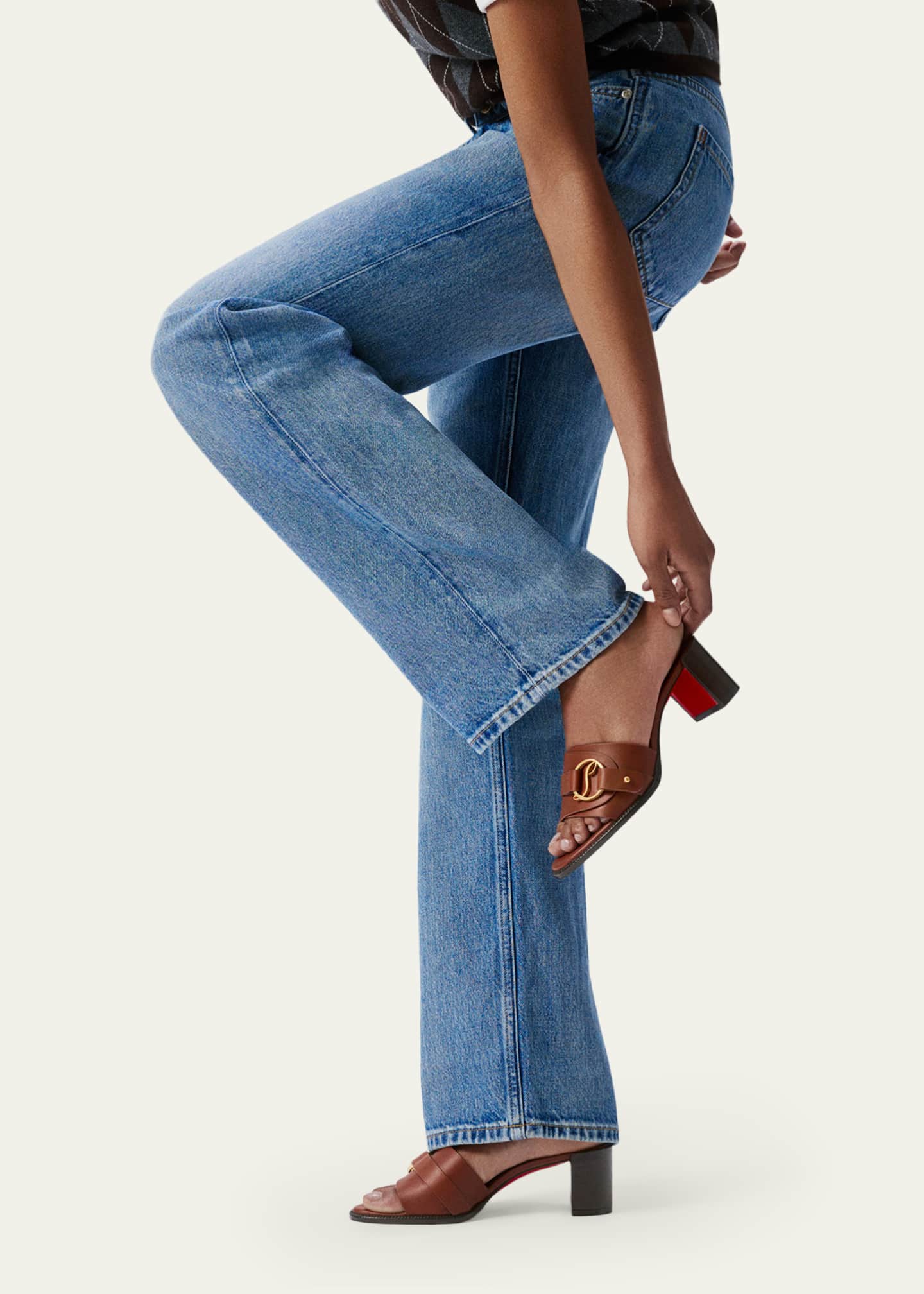 Christian Louboutin 55mm Her in Roma Leather Mules - Bergdorf Goodman