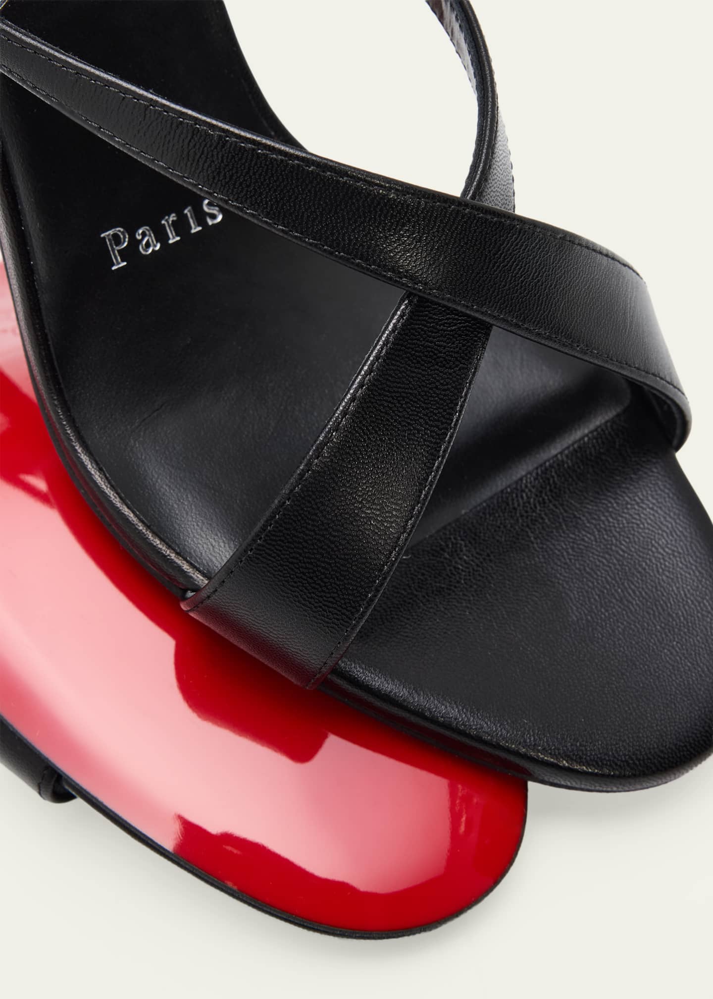 Christian Louboutin 80mm Mulazee Leather Crisscross Mules