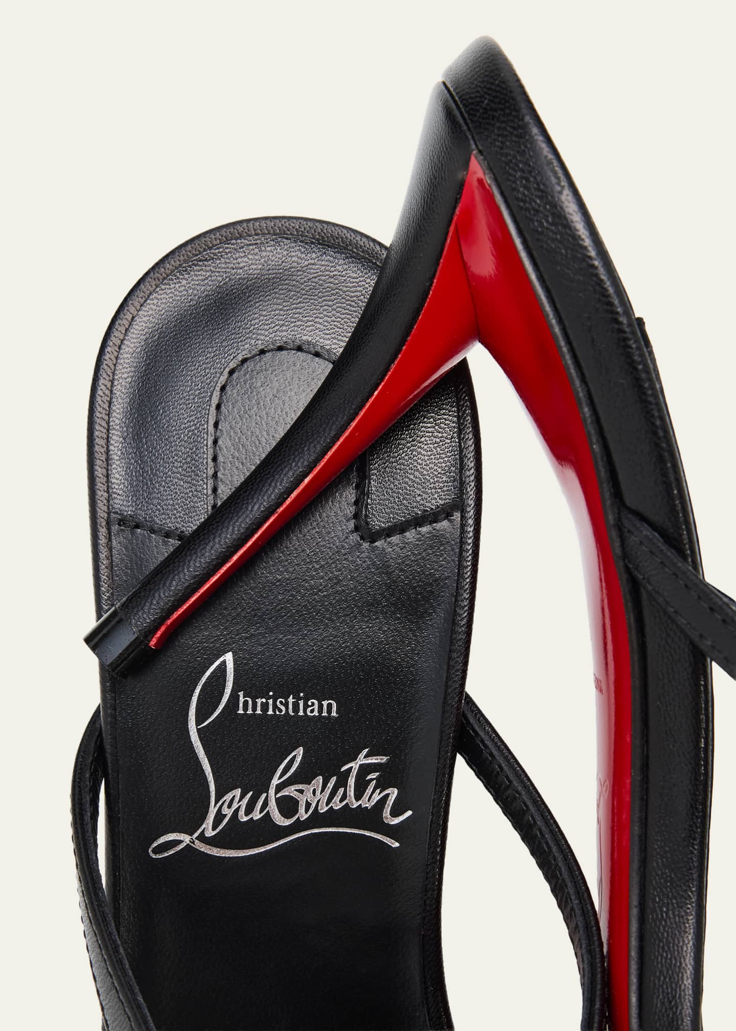 ☆Christian Louboutin 38 ブラック・マルチカラー Christian Louboutin 80mm Mulazee Leather Crisscross Mules
