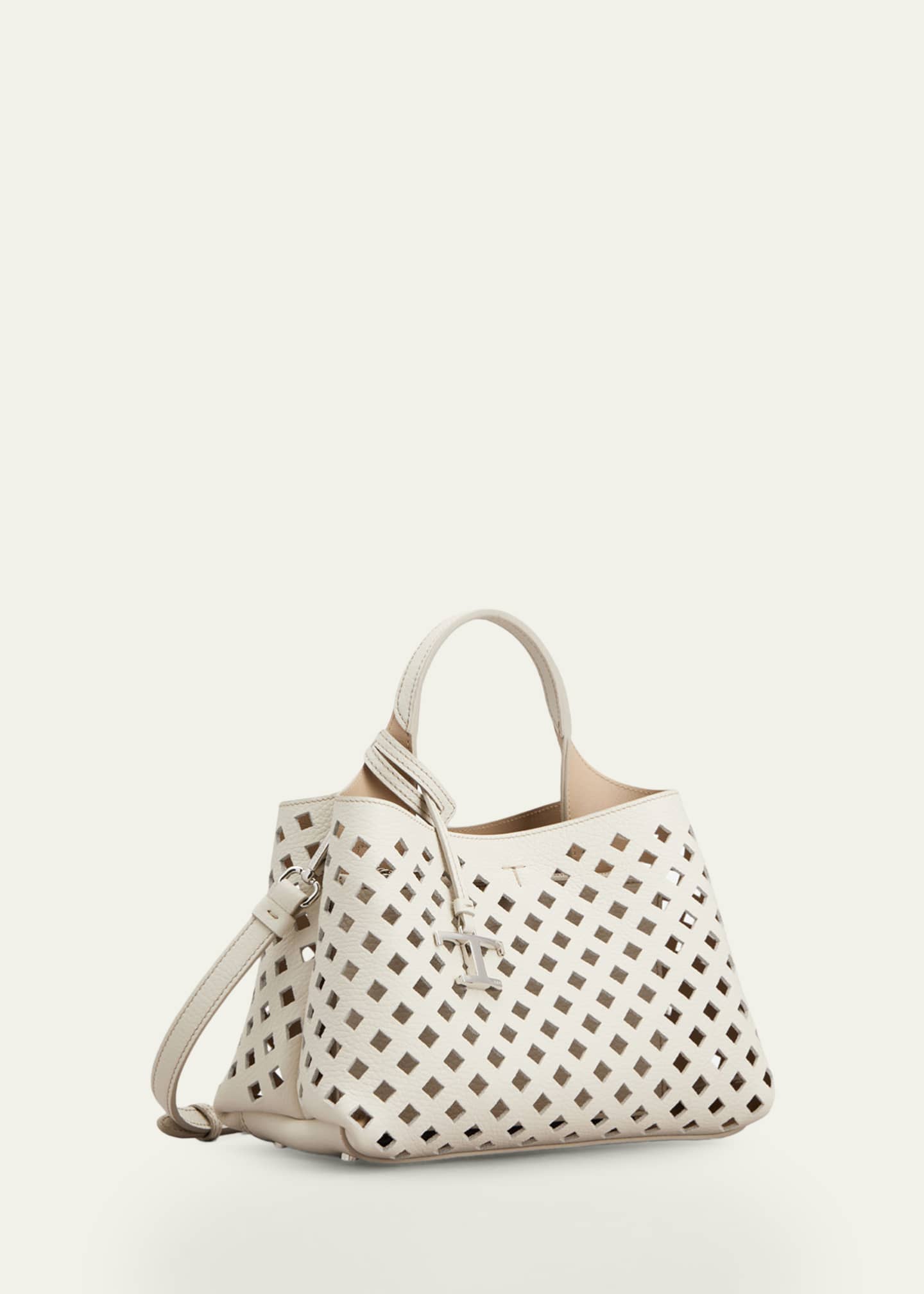 Tod's Micro Timeless T Cutout Leather Shoulder Bag - Bergdorf Goodman