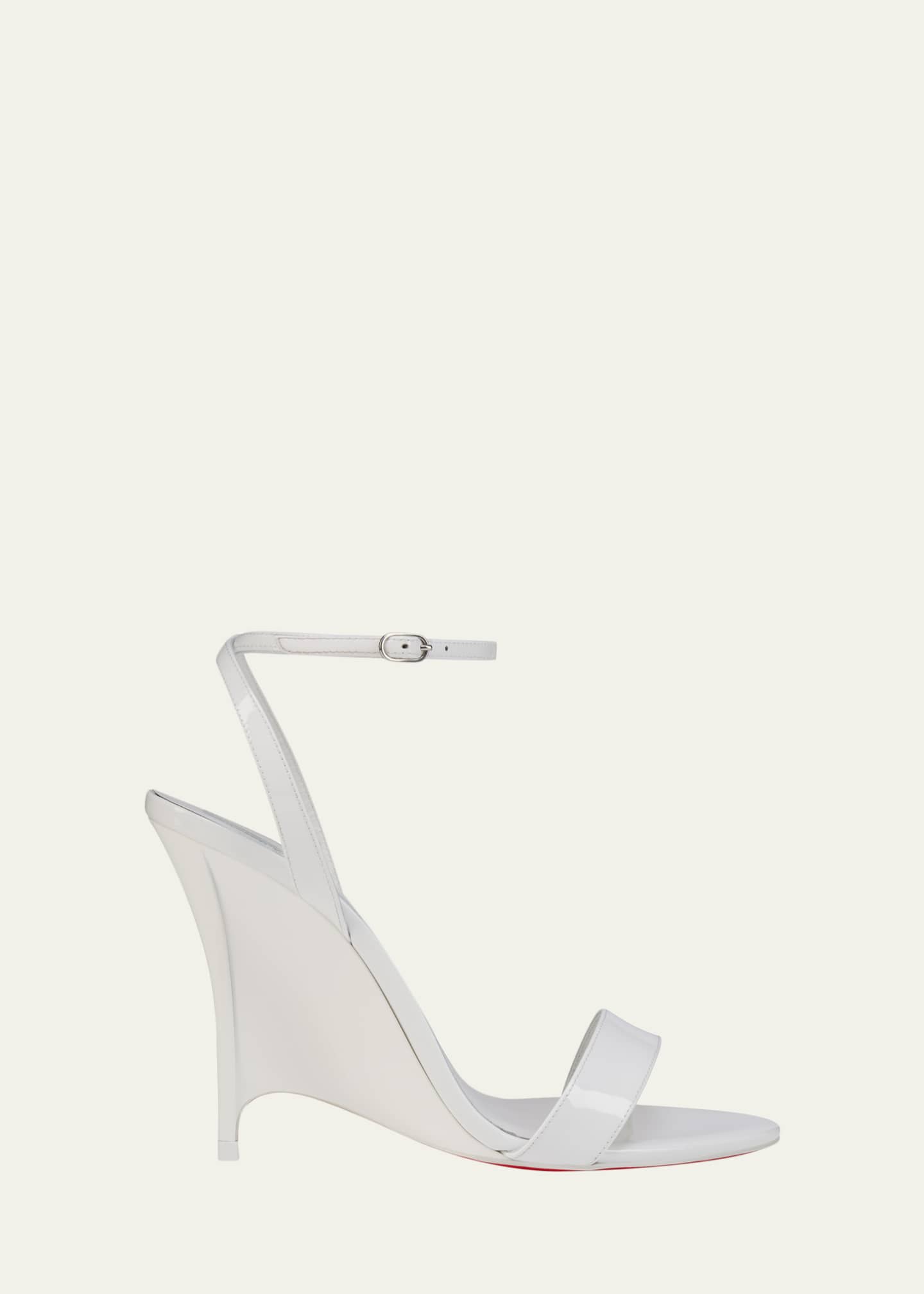 Christian Louboutin 100mm Zeezeenella Patent Leather Wedge Sandals