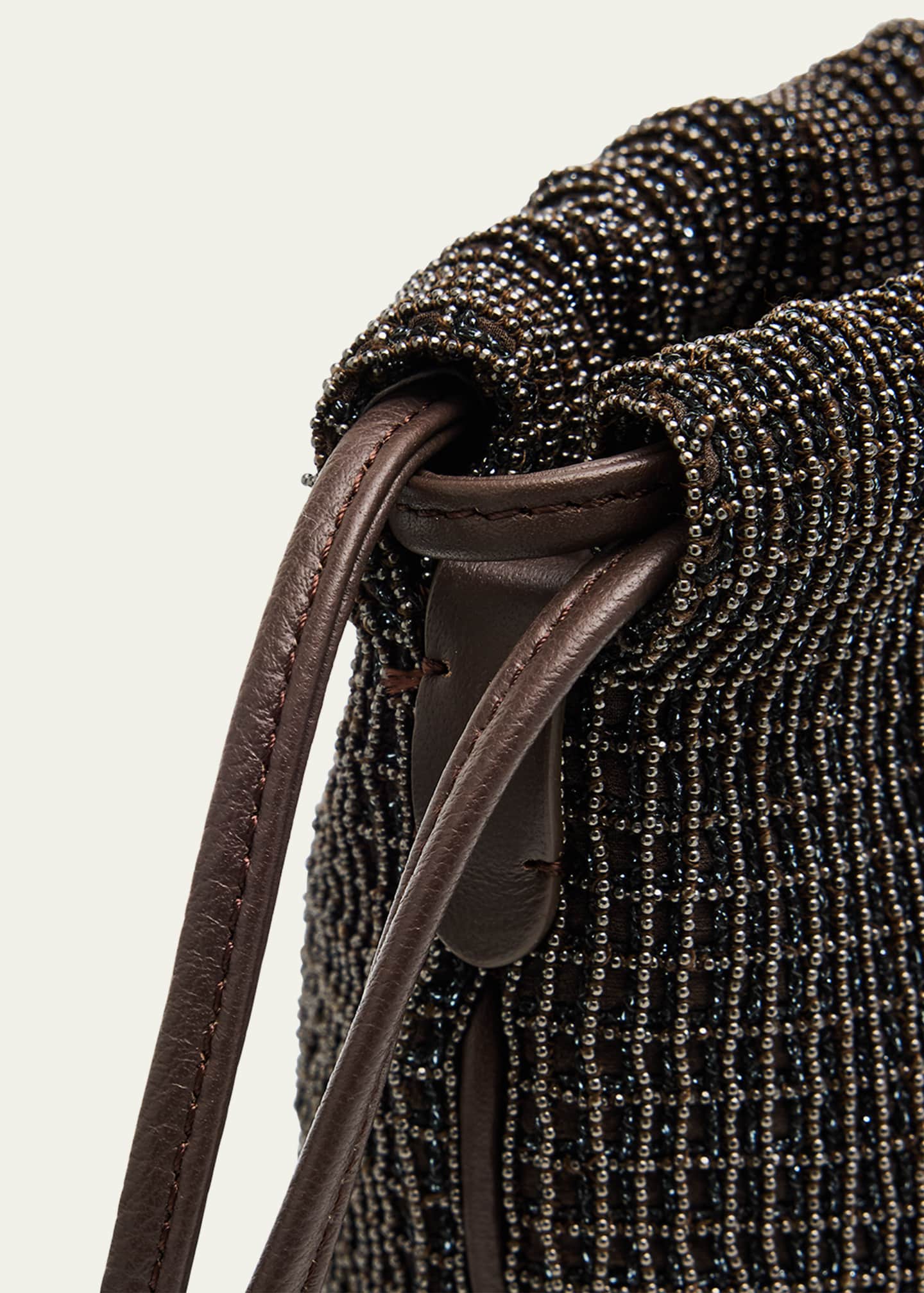 Brunello Cucinelli 3D Monili Net Embroidered Pochette Bag in
