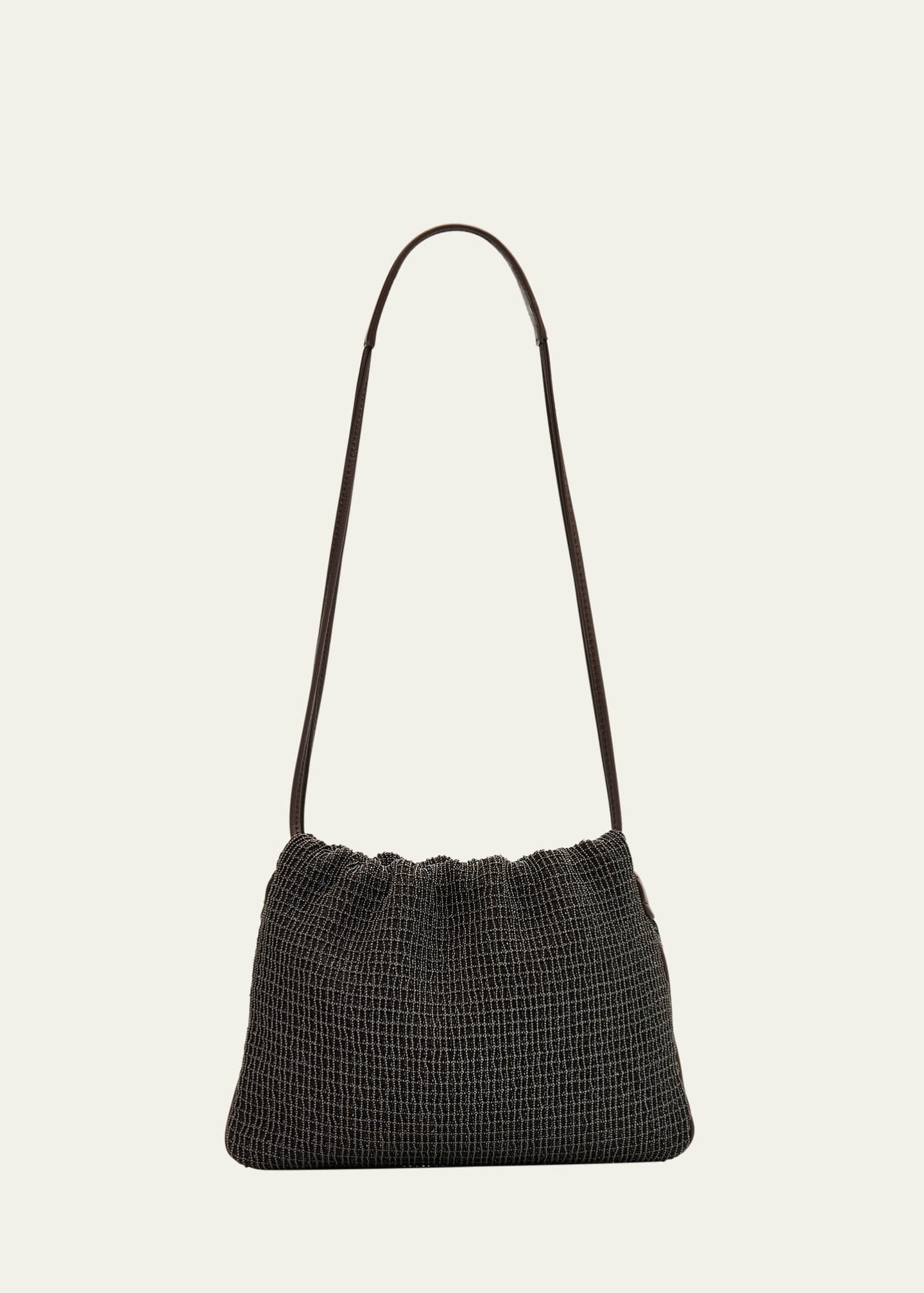 Brunello Cucinelli 3D Monili Net Embroidered Pochette Bag in