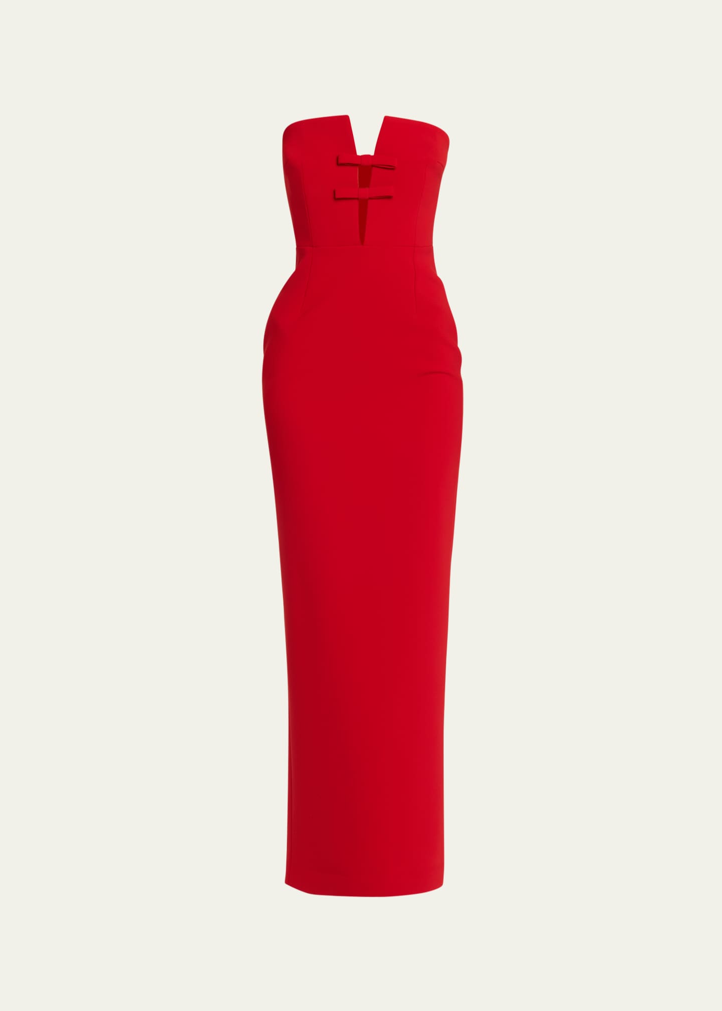 オムプリッセ/overflow/ロナンコラボ/変形トップス/赤/サイズ2 The New Arrivals by Ilkyaz Ozel Noa Strapless Plunging Column Gown
