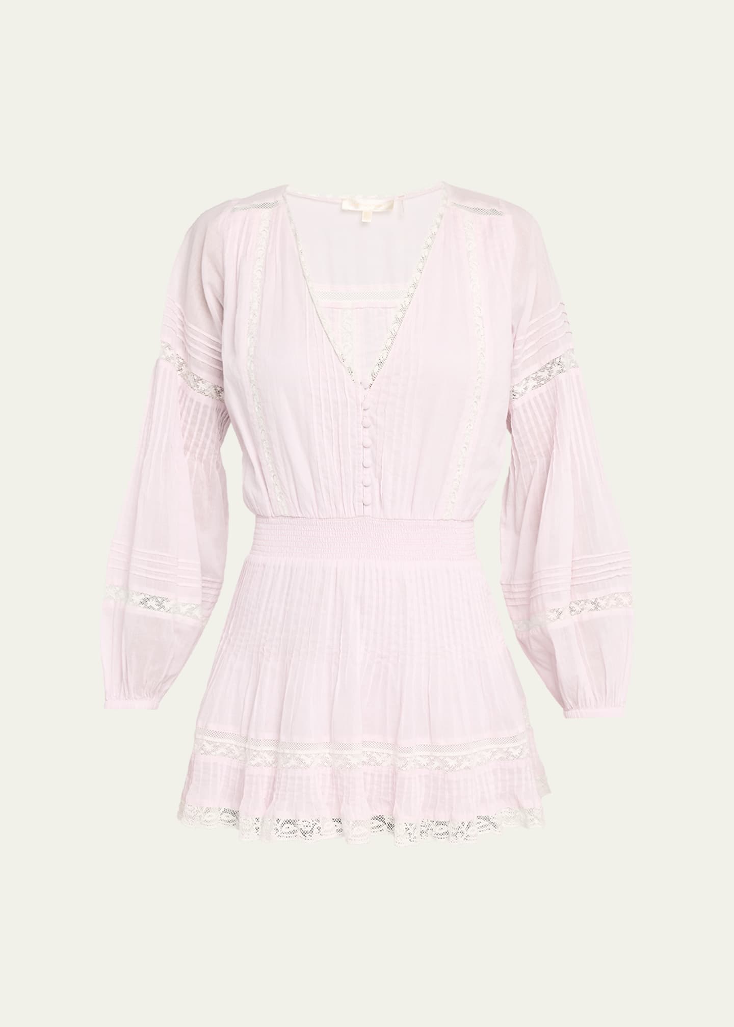 CROSSFADE SECRET LOVE 北欧AOR LoveShackFancy Winfrey Lace-Trim Cotton Mini Dress - Bergdorf Goodman