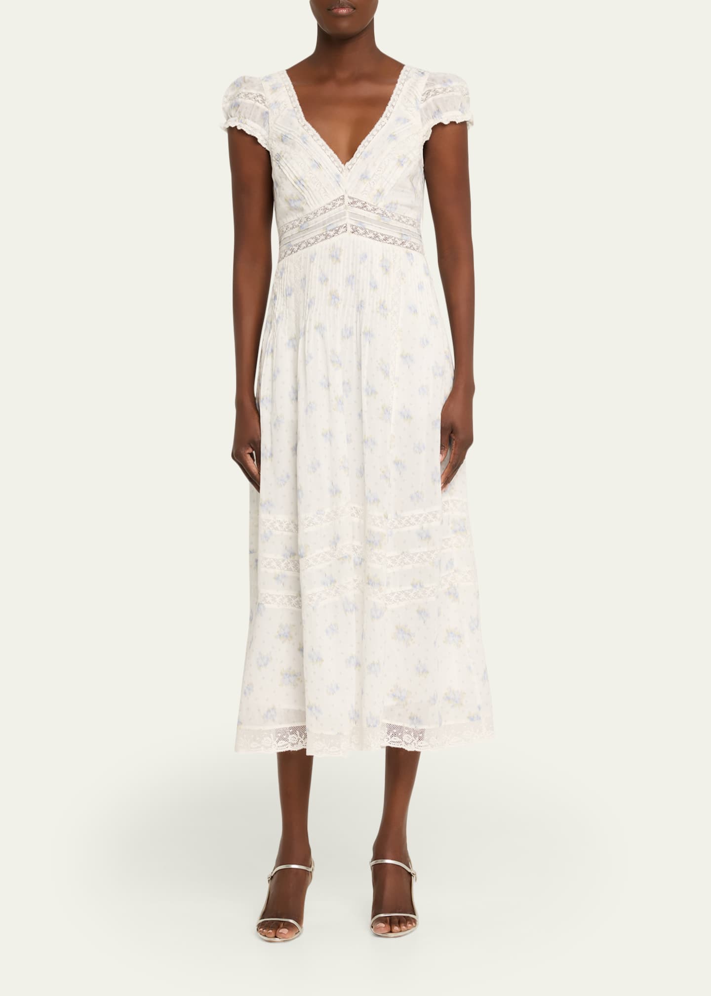 suvi lace trim cocktail dress LoveShackFancy Suvi Cotton Midi Dress