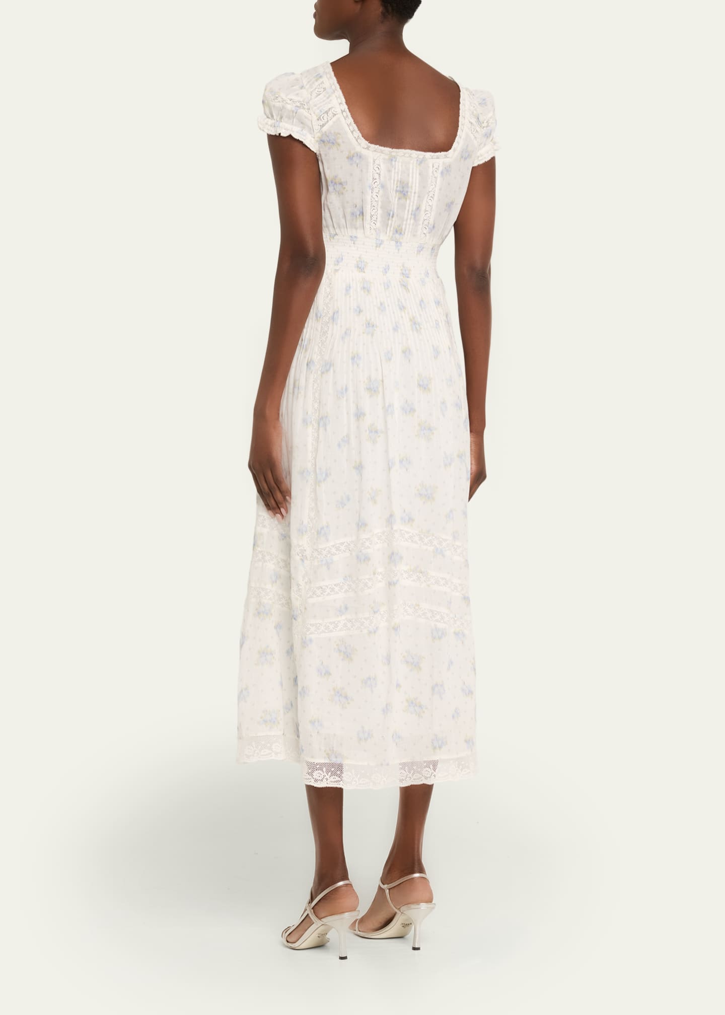 white christmas dresses Loveshackfancy Suvi Empire Waist Cotton Midi Dress