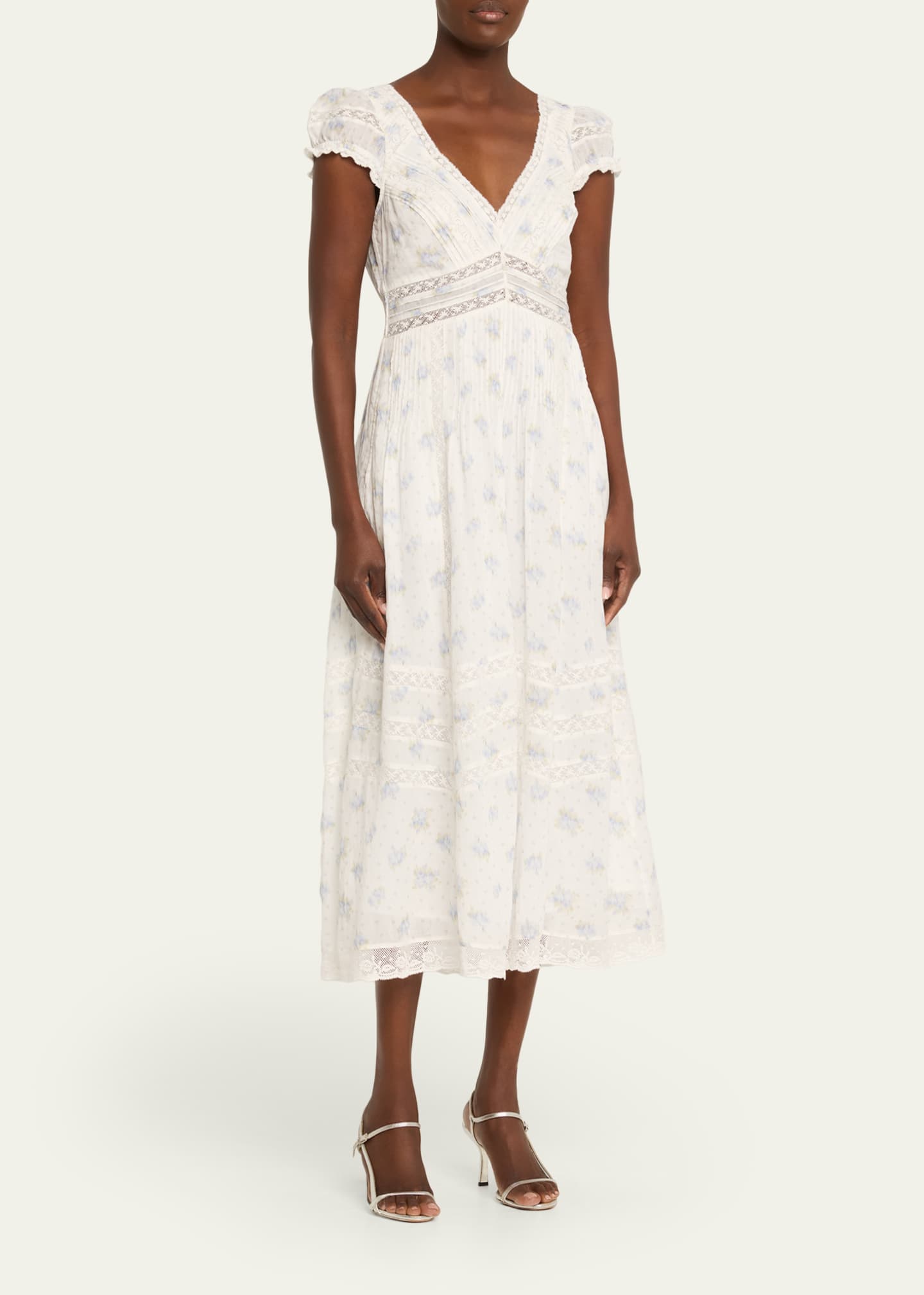 Suvi Floral Cotton Midi Dress Arctic Vanilla / XS