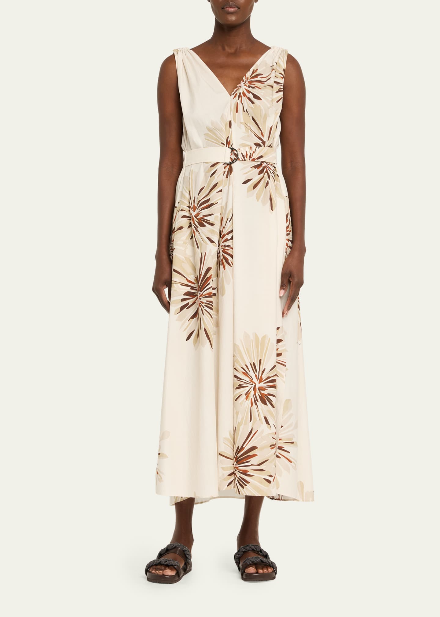 Brunello Cucinelli Braided Monili Leather Slide Sandals - Bergdorf
