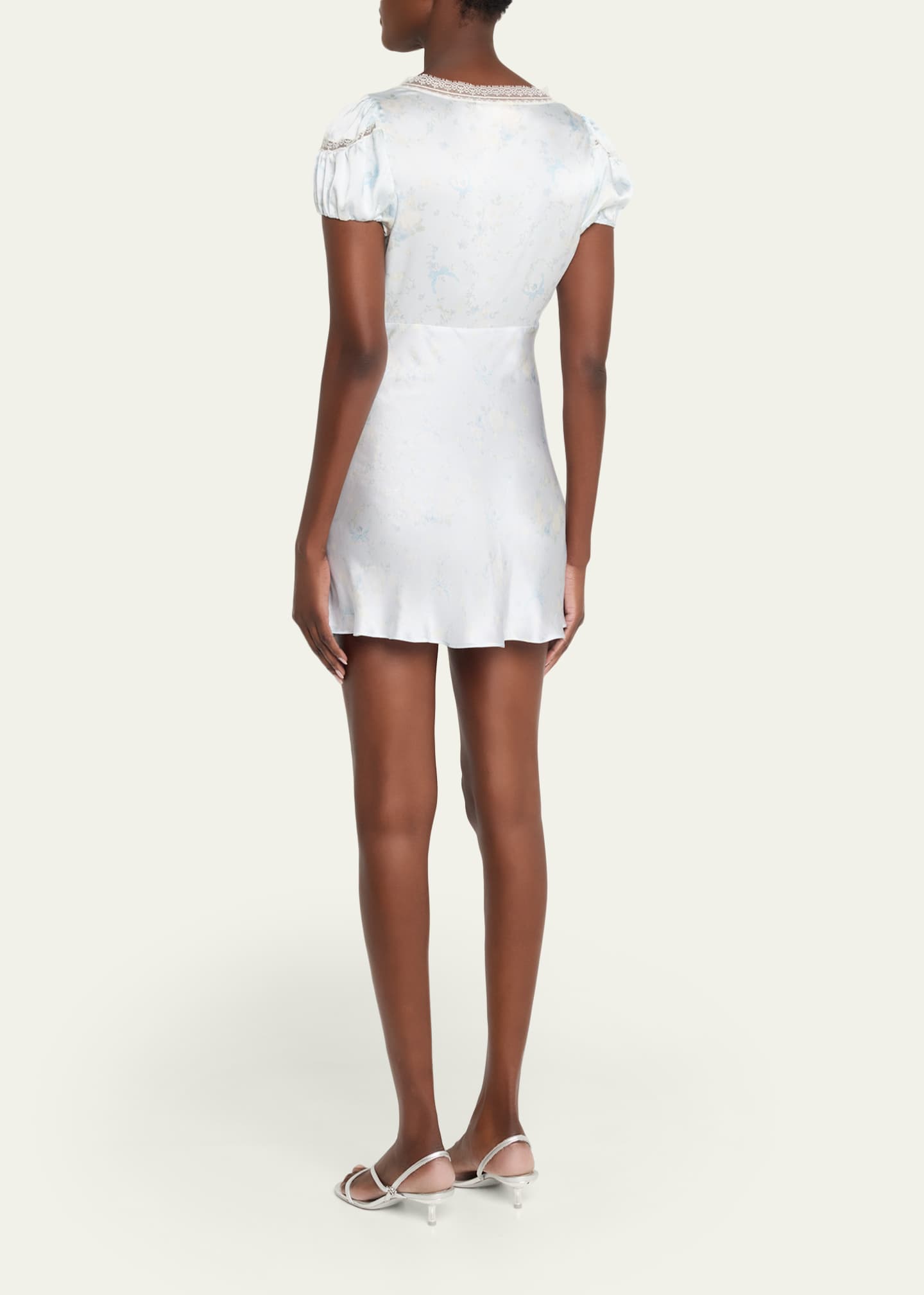 LoveShackFancy Women's Sylara Silk Minidress - White - Mini Dresses
