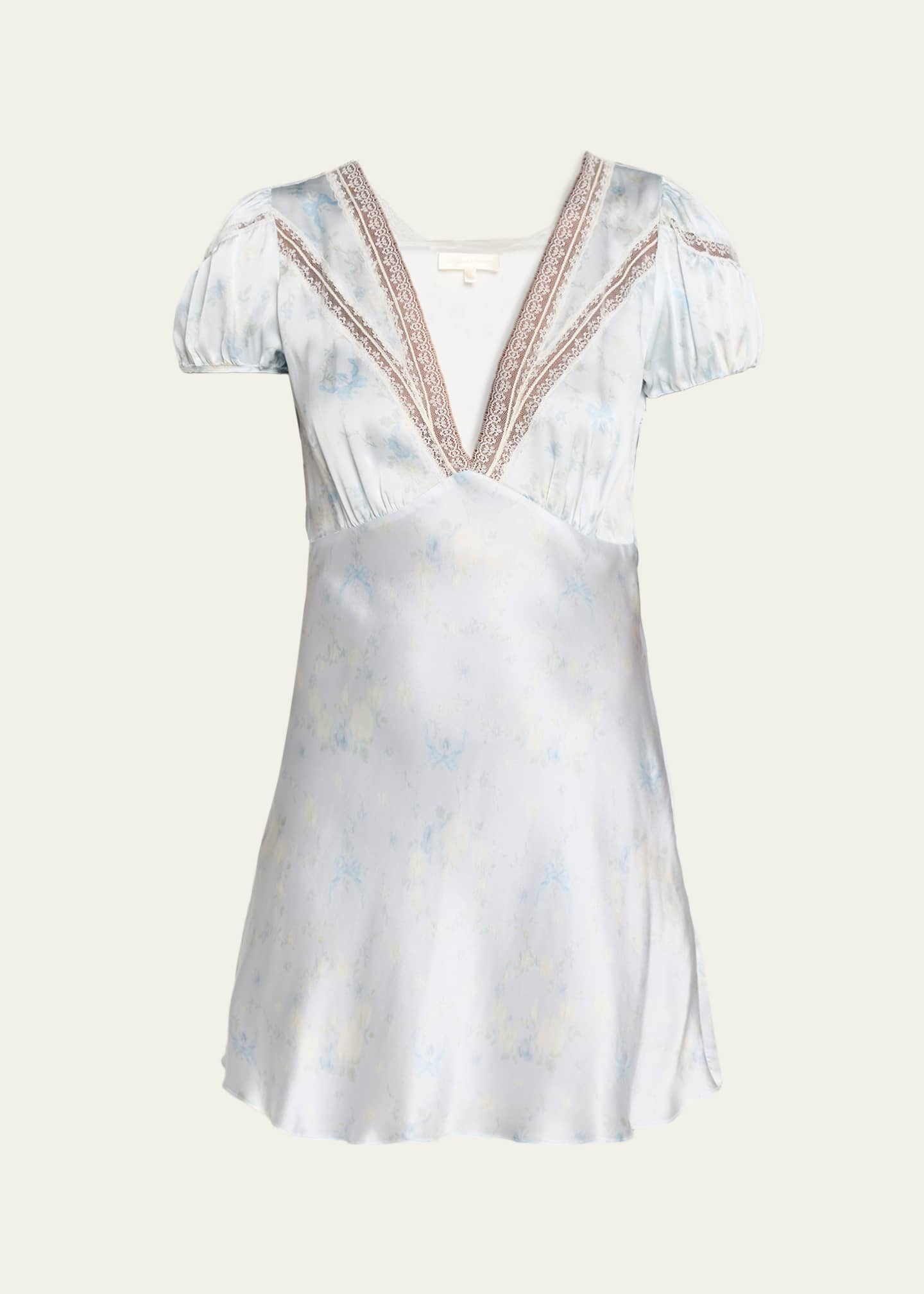 knee length dresses for ladies Astrid Floral Beaded Strapless Mini Dress in Light Blue | Size: XL main image 1
