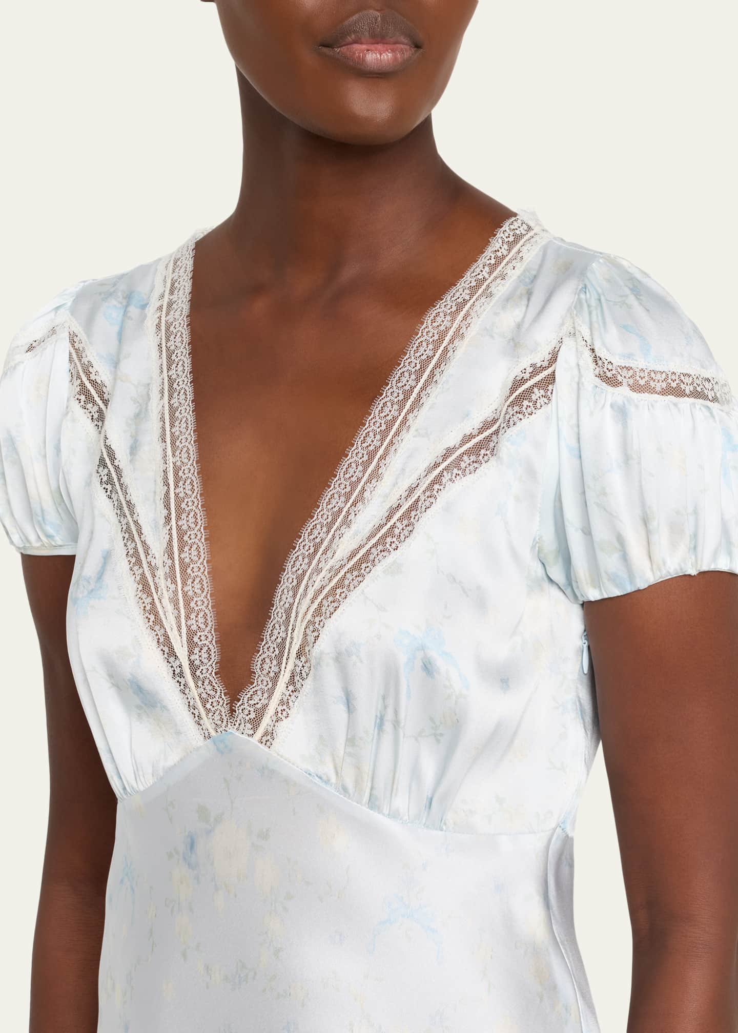 LoveShackFancy Women's Sylara Silk Minidress - White - Mini Dresses