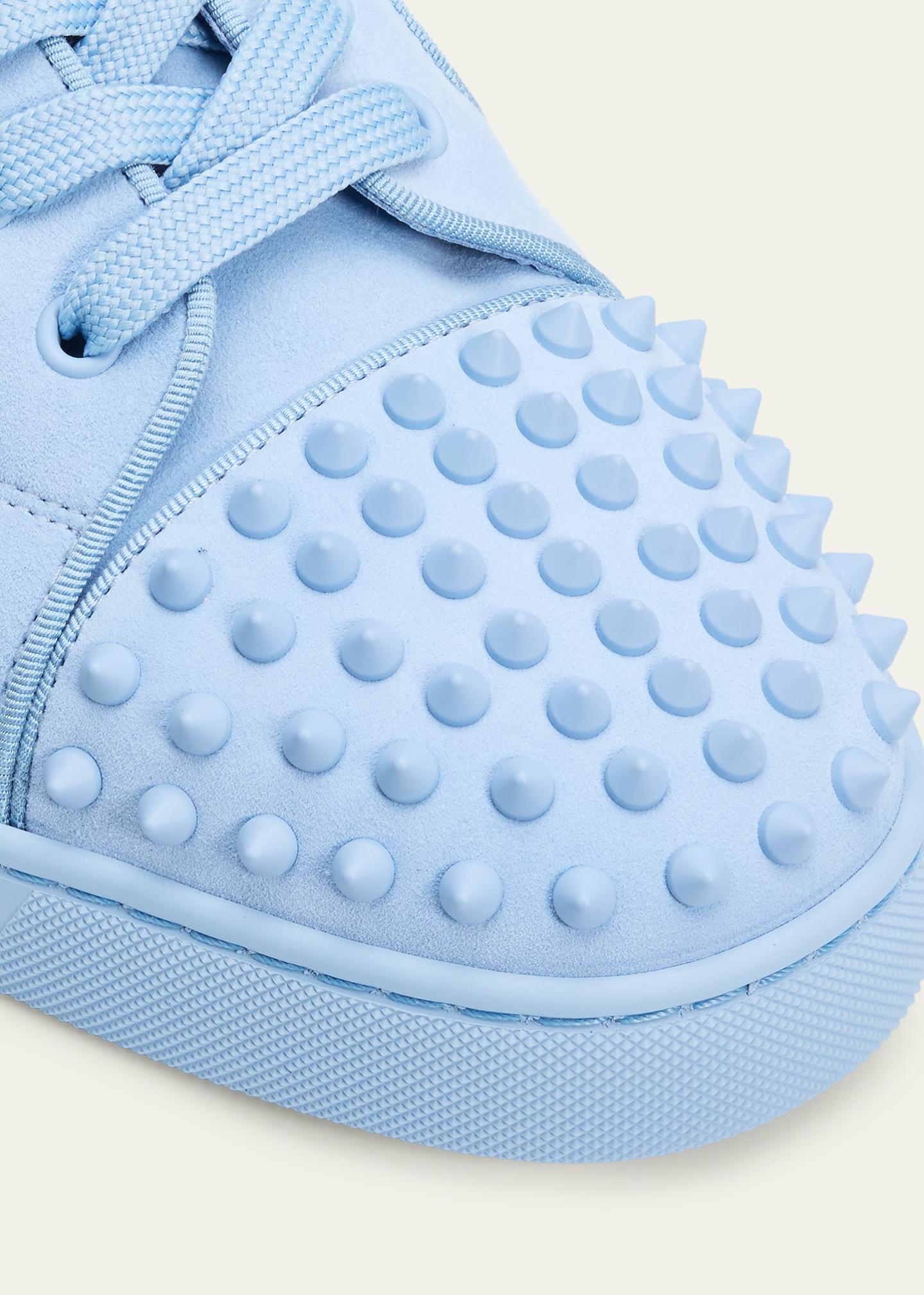 Christian Louboutin Men's Louis Jr Spikes Suede Low-Top Sneakers