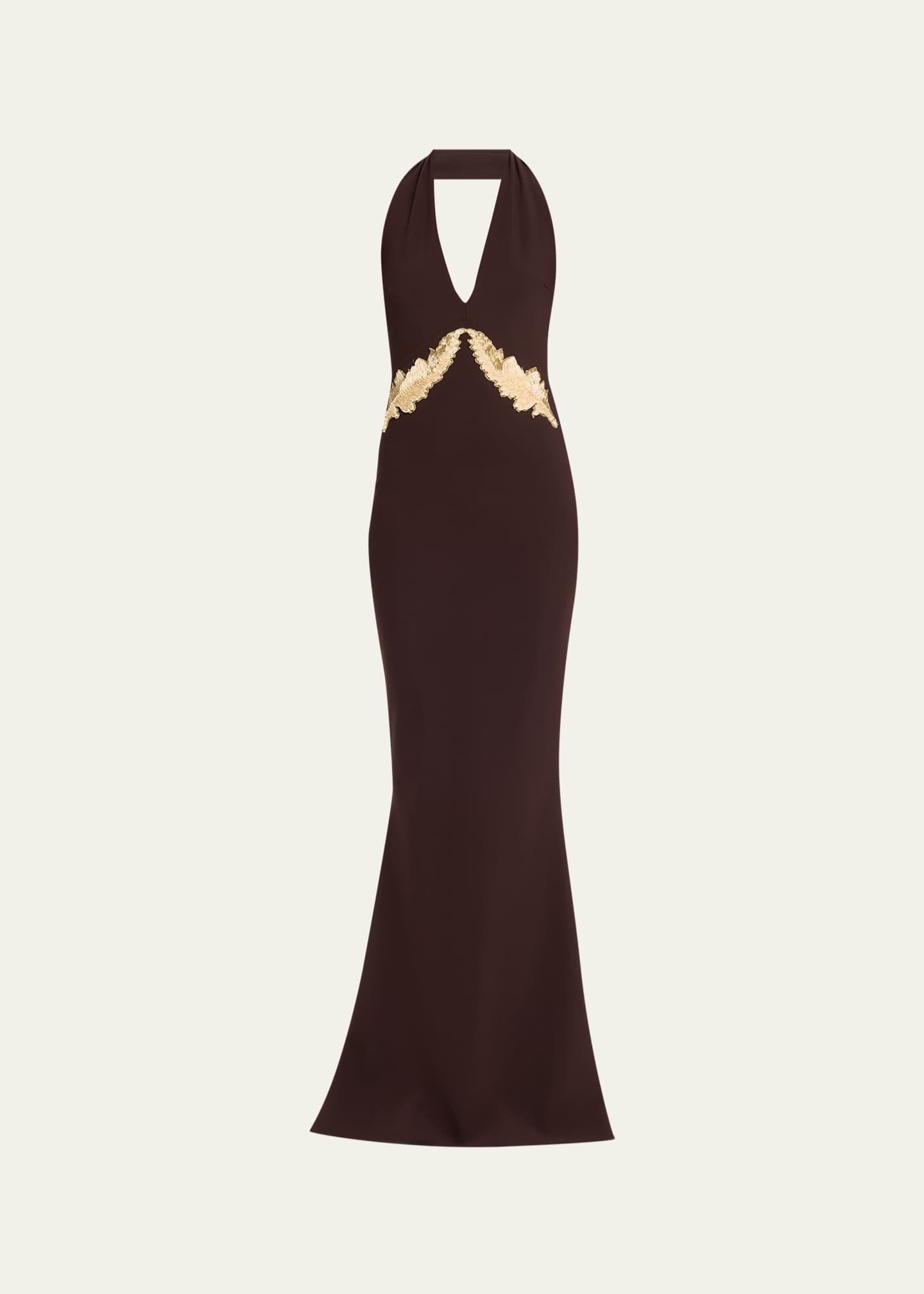 Chiara Boni La Petite Robe Yanar Beaded Mermaid Halter Gown - Bergdorf  Goodman