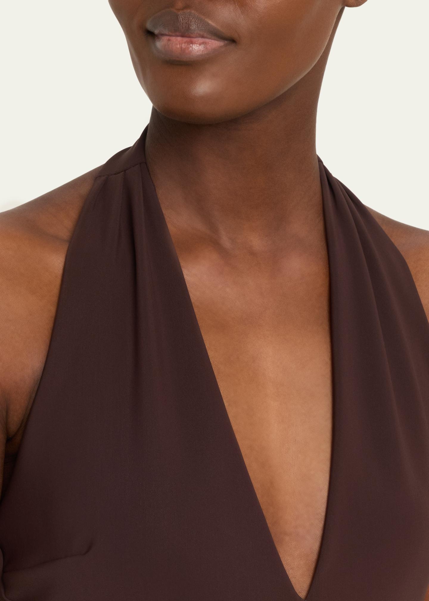 Chiara Boni La Petite Robe Yanar Beaded Mermaid Halter Gown - Bergdorf ...