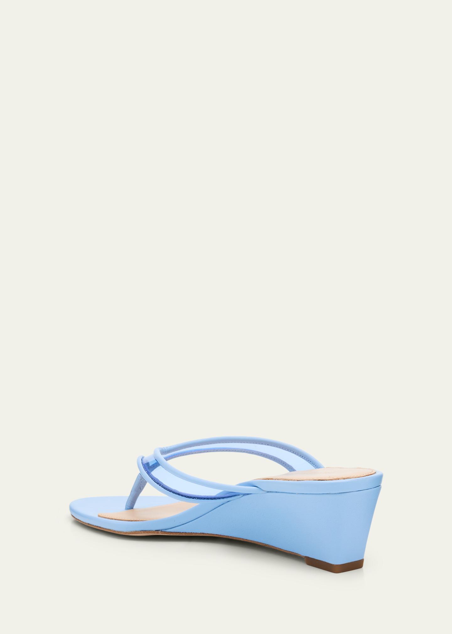 Veronica Beard Clea Jelly Leather Wedge Sandals - Bergdorf Goodman