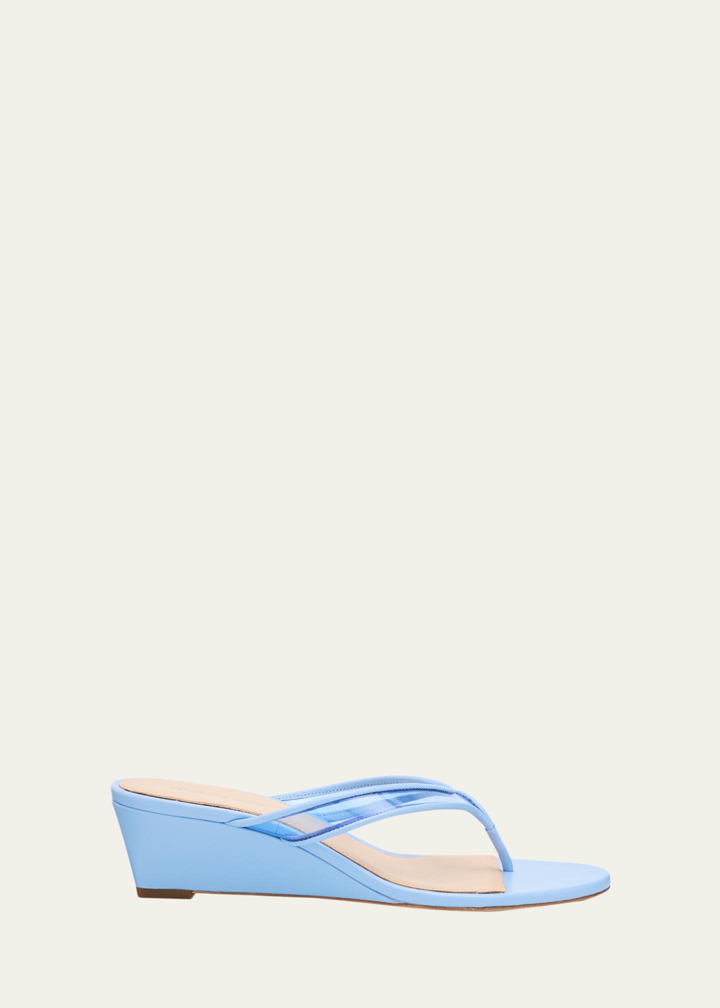Veronica Beard Clea Jelly Leather Wedge Sandals - Bergdorf Goodman