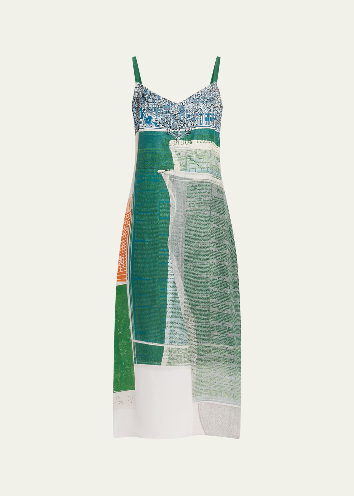 Jason Wu Collection x Robert Rauschenberg Platter-Print Midi Slip 