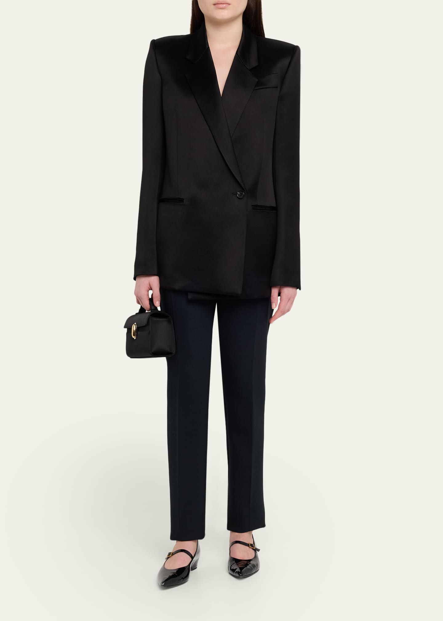 Savette Symmetry Satin Pochette Top-Handle Bag - Bergdorf Goodman