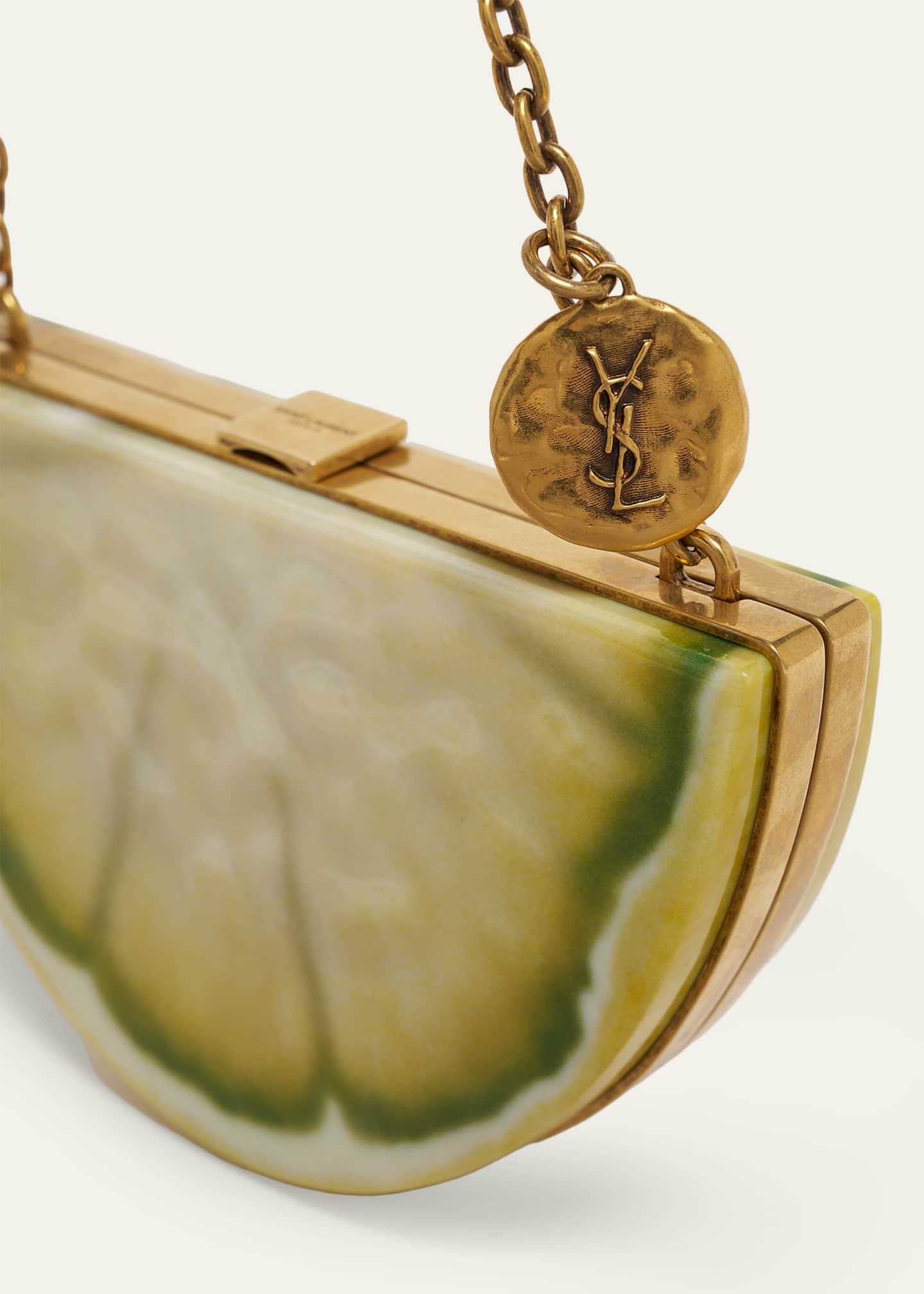 Saint Laurent Mini Lemon Wedge Resin Clutch Bag - Bergdorf Goodman