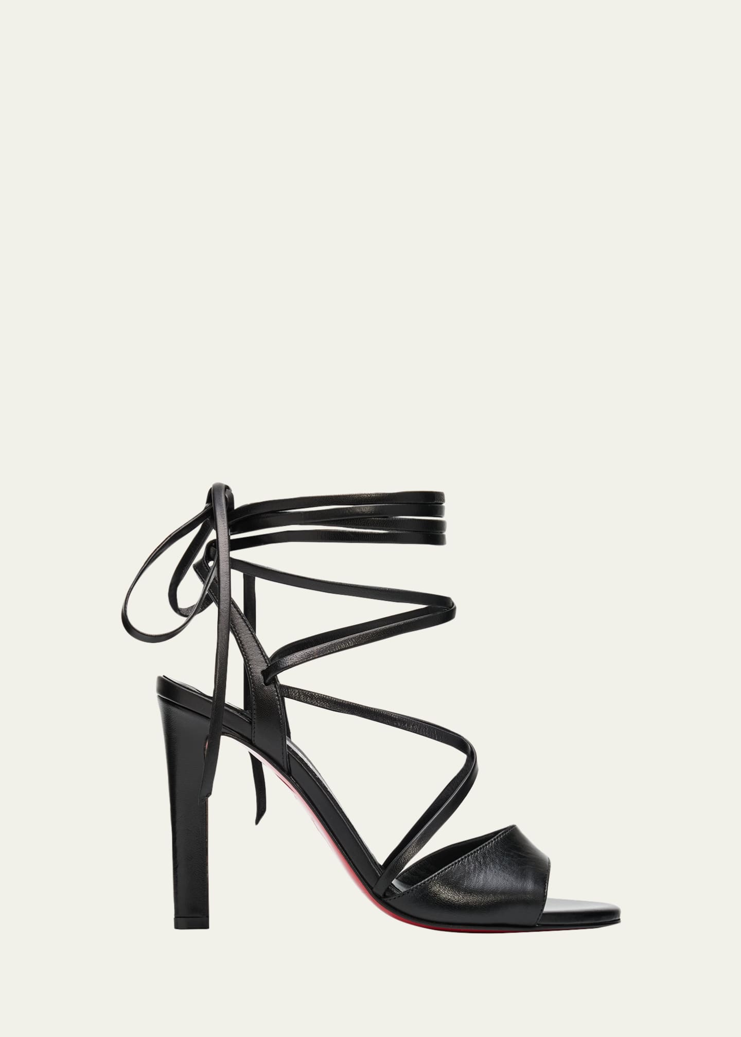 涙*ト様 限定！Christian Louboutin Carasky Smal Christian Louboutin 100mm Fanny Randa Leather Ankle-Tie Sandals