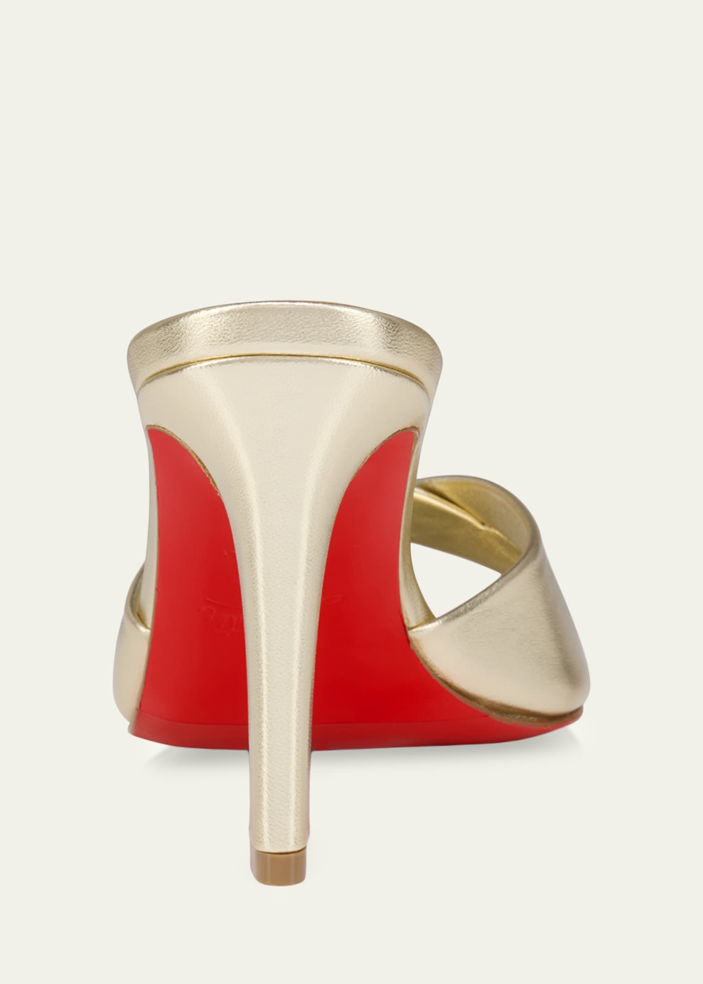 Christian Louboutin 85mm Fanny Metallic Leather Slide Sandals
