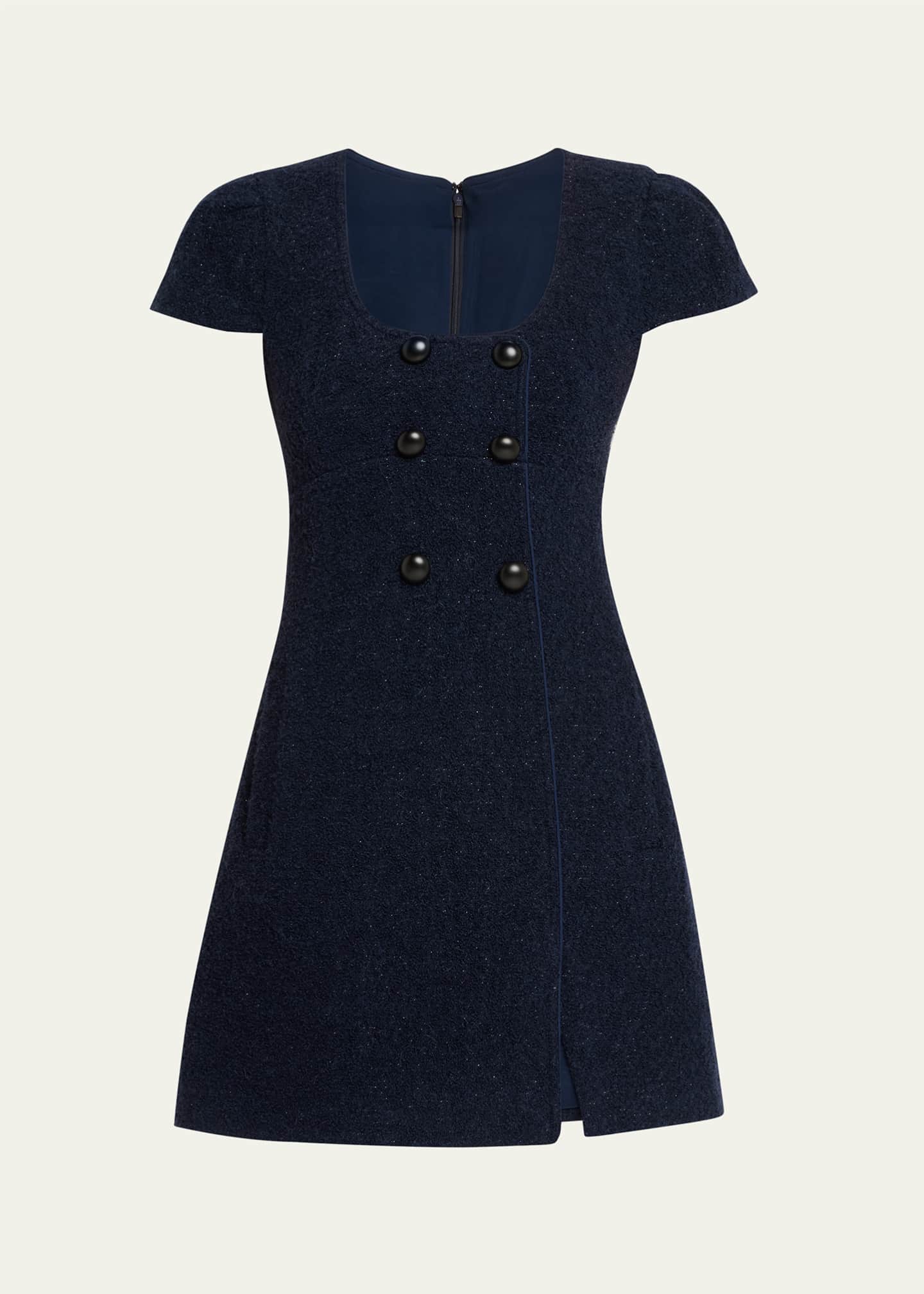 self portrait boucle mini dress Self-Portrait - Check Boucle Mini Dress
