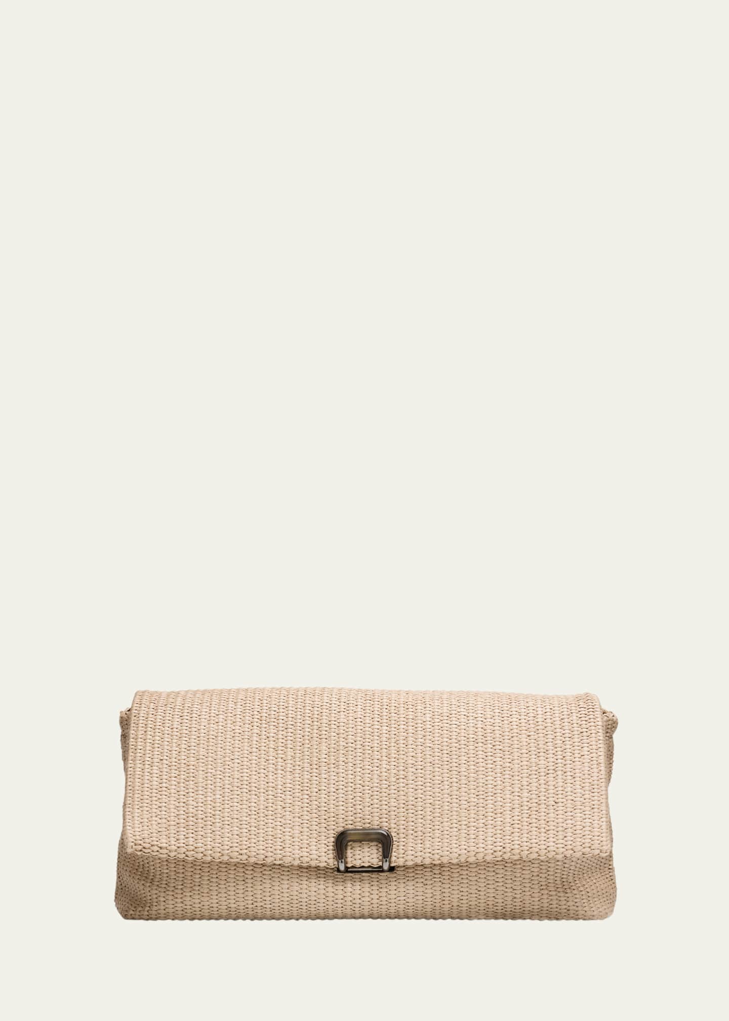 Brunello Cucinelli Medium Woven Raffia Clutch Bag - Bergdorf Goodman