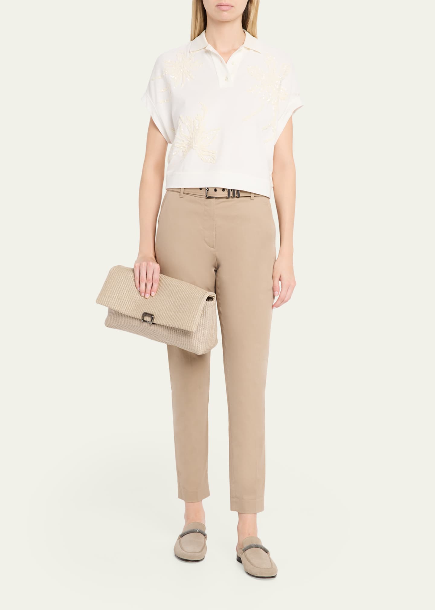 Brunello Cucinelli Medium Woven Raffia Clutch Bag - Bergdorf Goodman