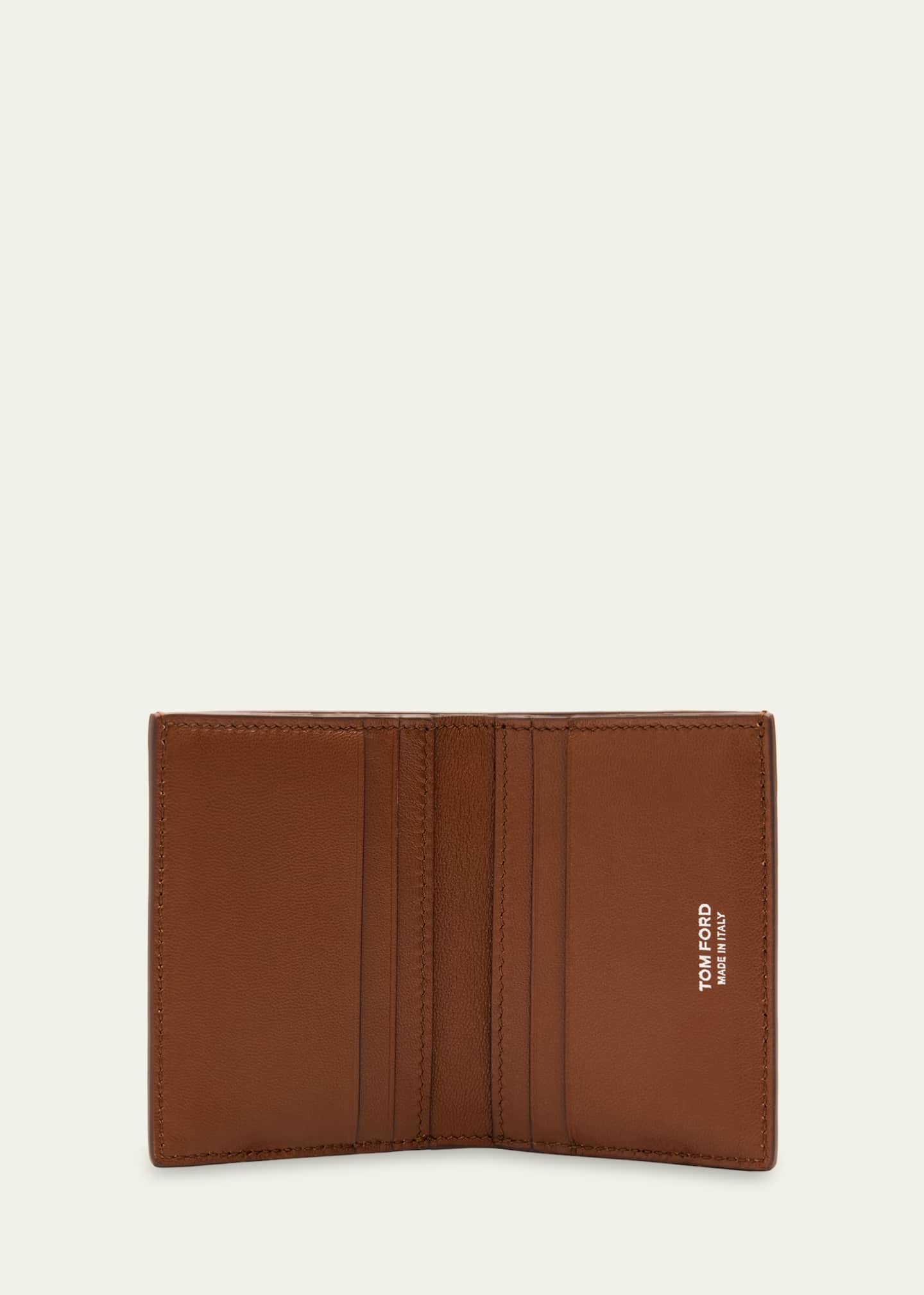 TOM FORD Men's Croc-Embossed Leather Folding Card Holder