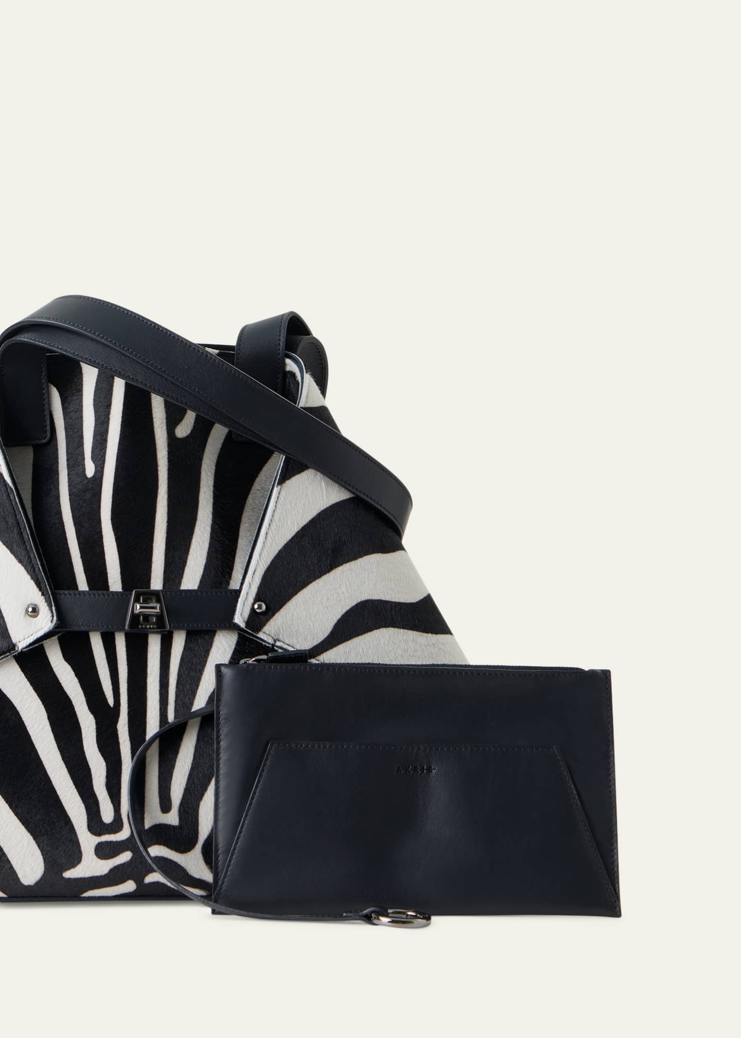 Akris Ai Medium Zebra-Print Top-Handle Tote Bag - Bergdorf Goodman