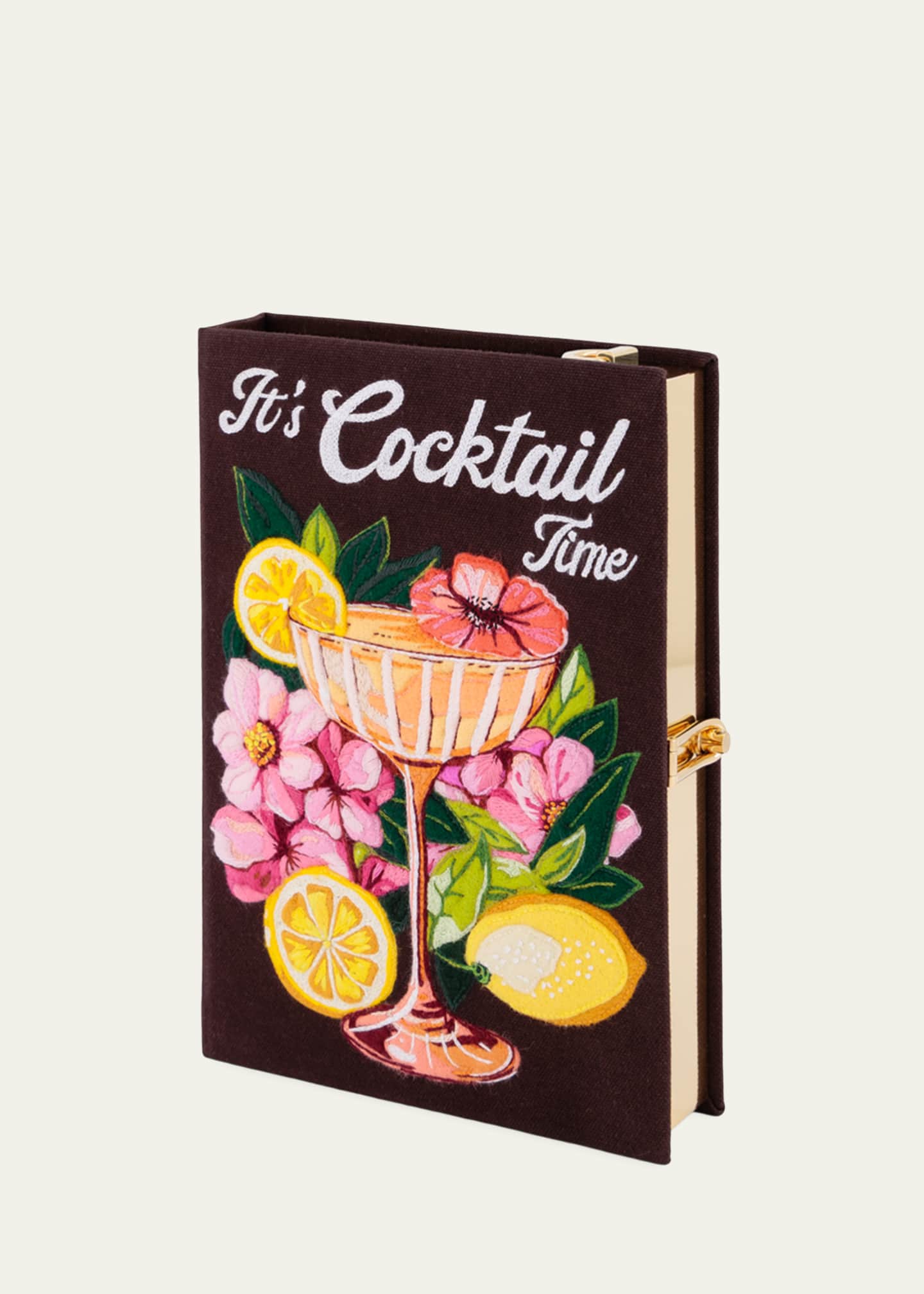 Olympia Le-Tan It's Cocktail Time Book Clutch Bag with Strap