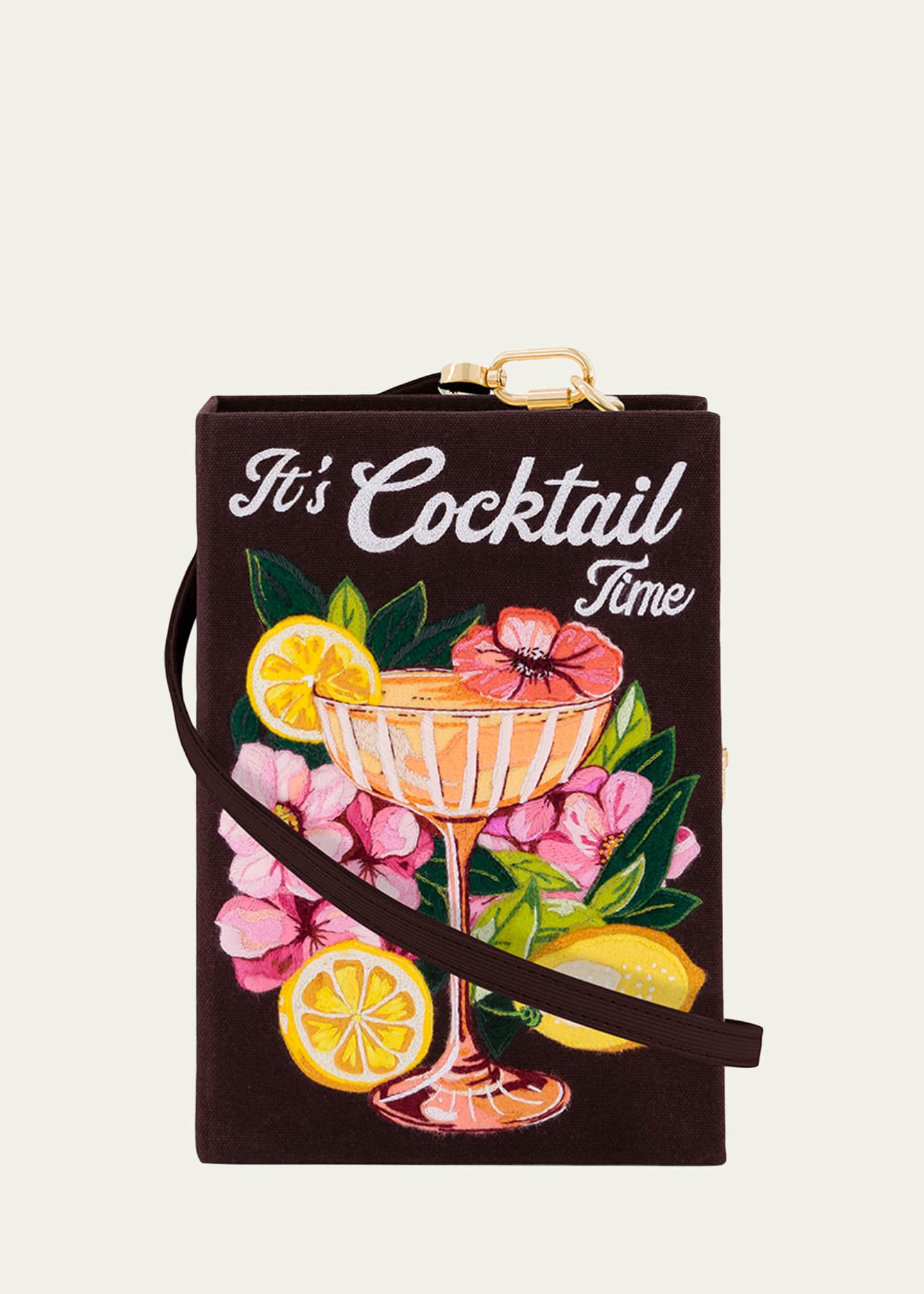 Olympia Le-Tan It's Cocktail Time Book Clutch Bag with Strap