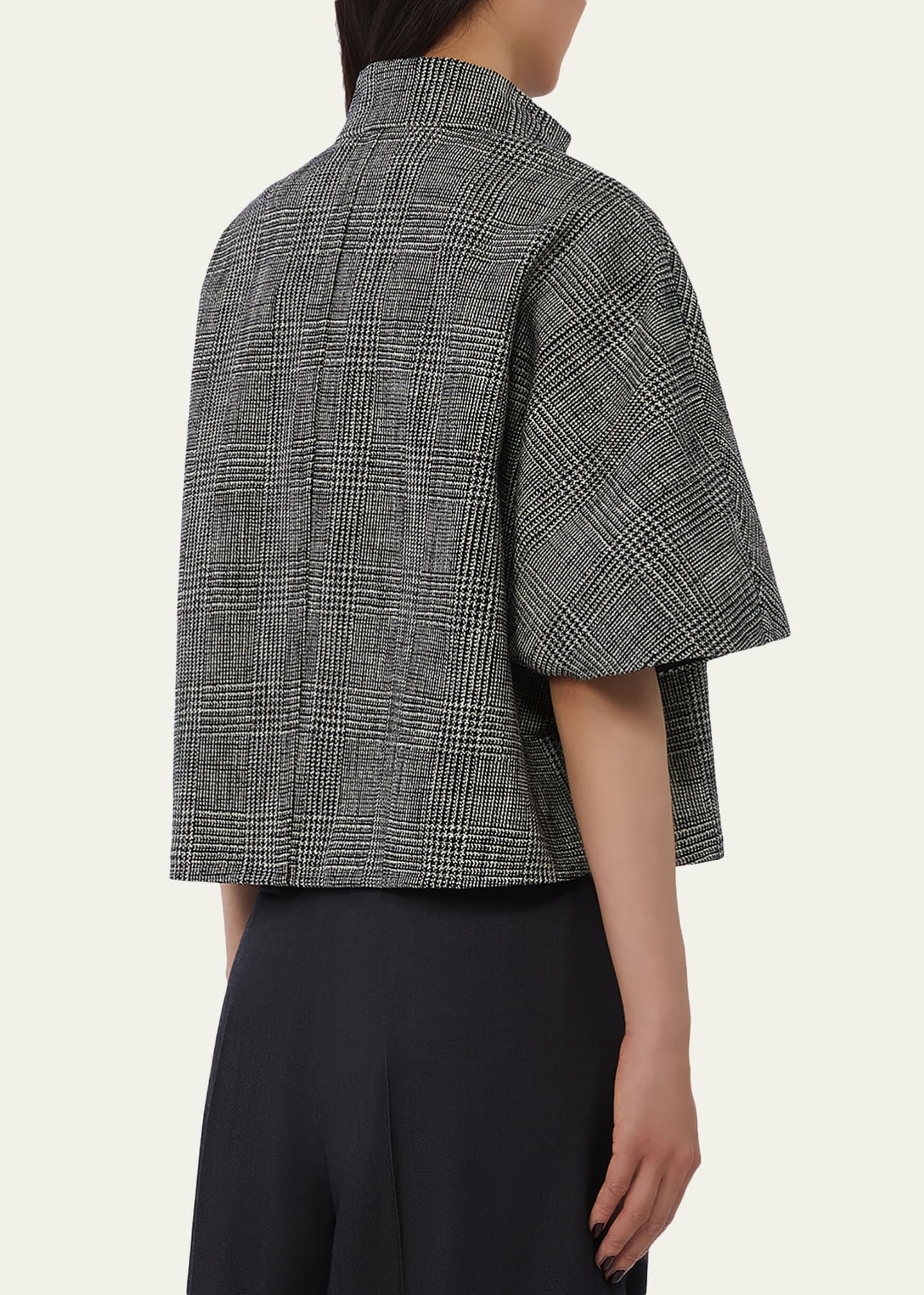 Max Mara Glen Plaid Cotton Cloak - Bergdorf Goodman