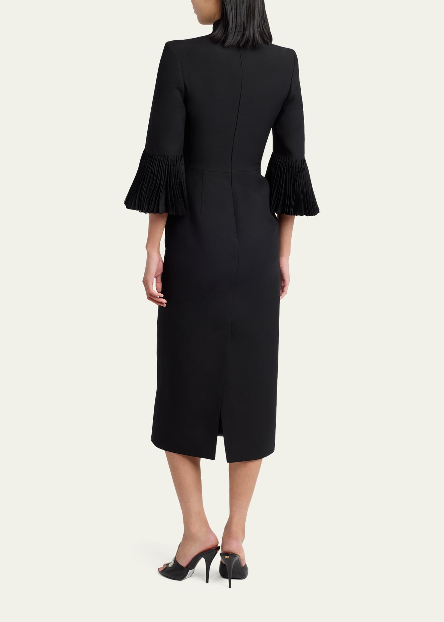 vintage dresses from the 1940s Floral Sleeveless Pleated A-Line Dress The Hollow to Floor Louisa Short-sleeve Denim Midi 127 Size:S (14.5 US)