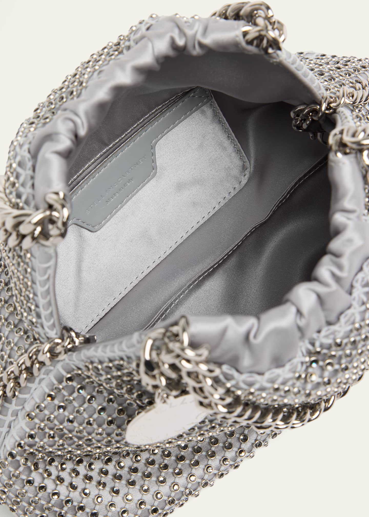 Stella McCartney Falabella Small Rhinestone Mesh Top Handle Bag
