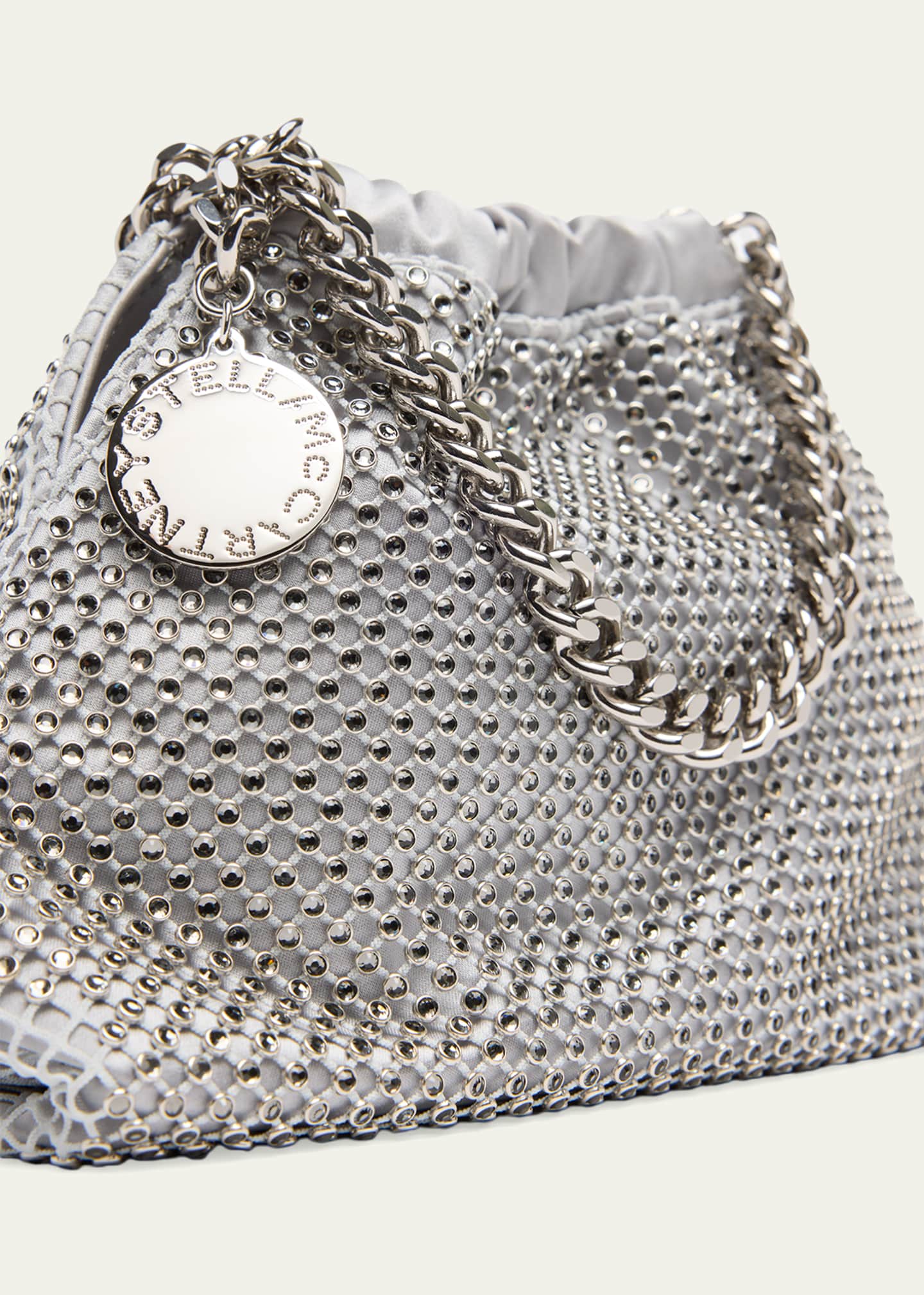 Stella McCartney Falabella Small Rhinestone Mesh Top Handle Bag