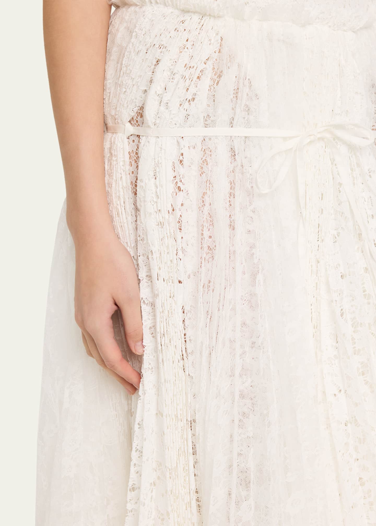JW Anderson Mixed Lace Asymmetric Midi Skirt - Bergdorf Goodman