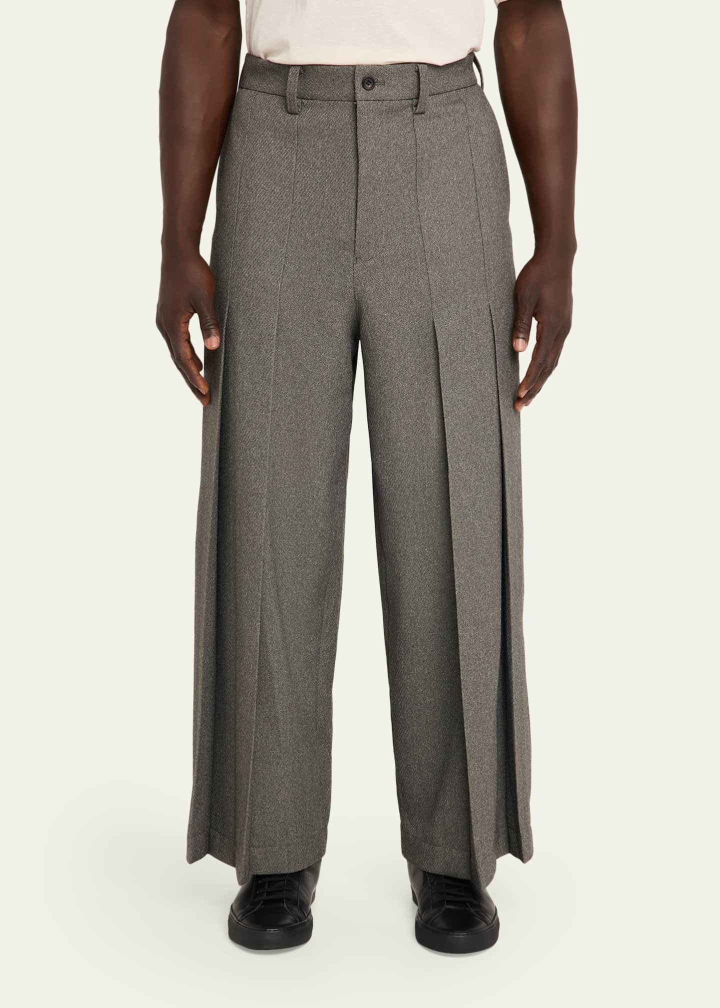 IM MEN Men's Wool Like Light Pleated Trousers - Bergdorf Goodman