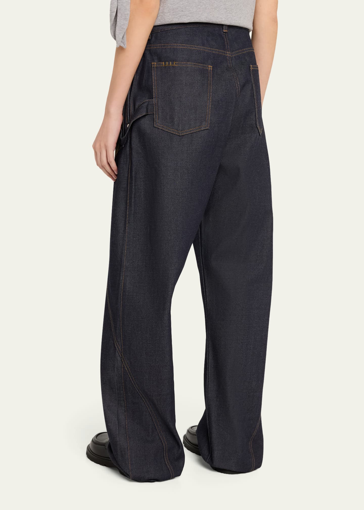 JW Anderson Twisted Straight-Leg Workwear Jeans - Bergdorf Goodman