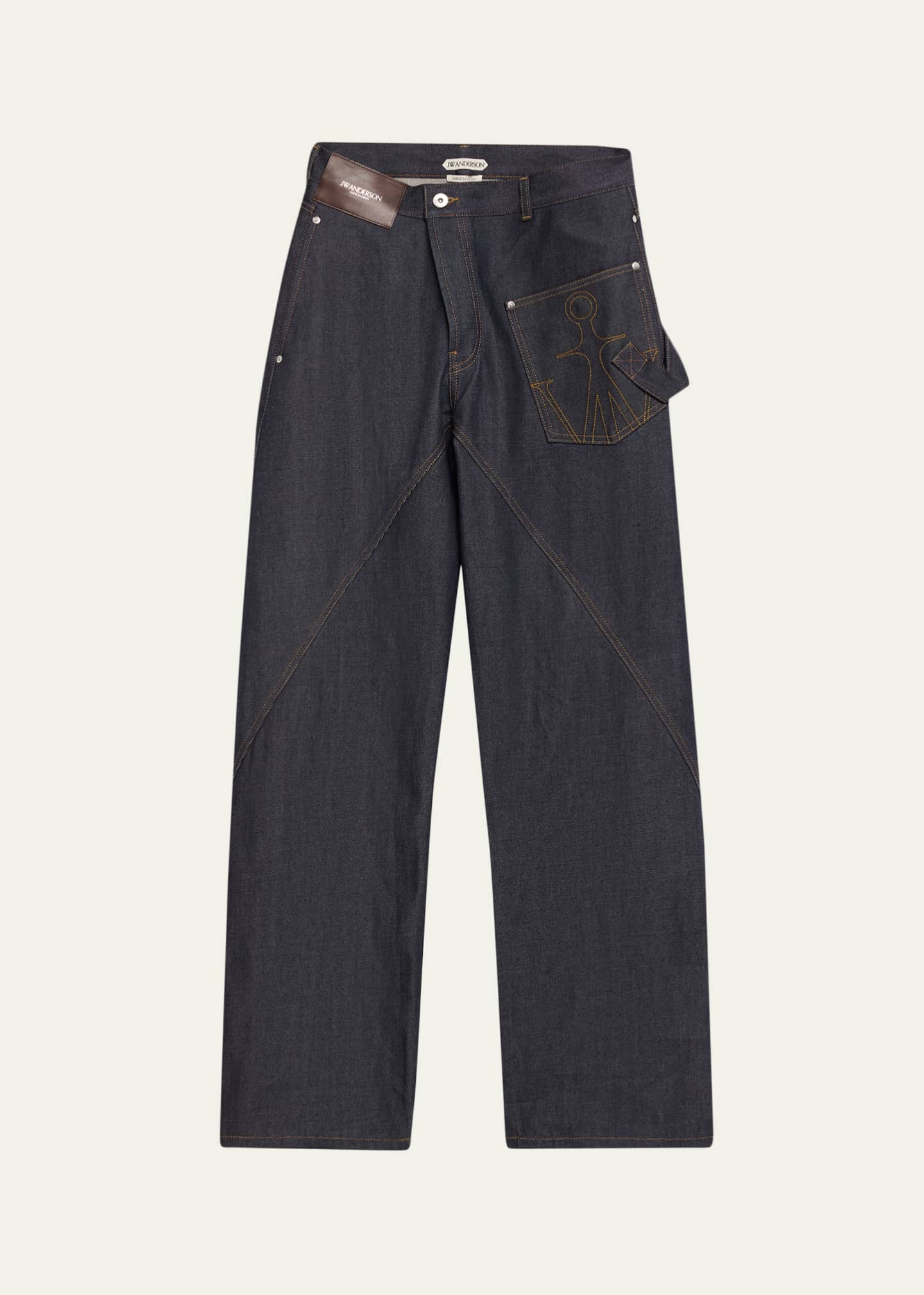 JW Anderson Twisted Straight-Leg Workwear Jeans - Bergdorf Goodman